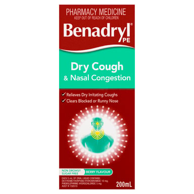 Benadryl Dry Cough & Nasal Congestion 200ml