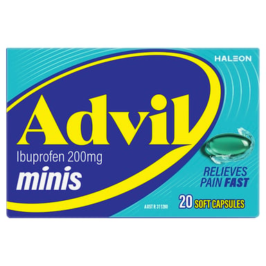 Advil Ibuprofen 200mg Minis 20 liquid capsules