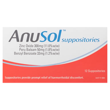 Anusol Suppositories 12 pack