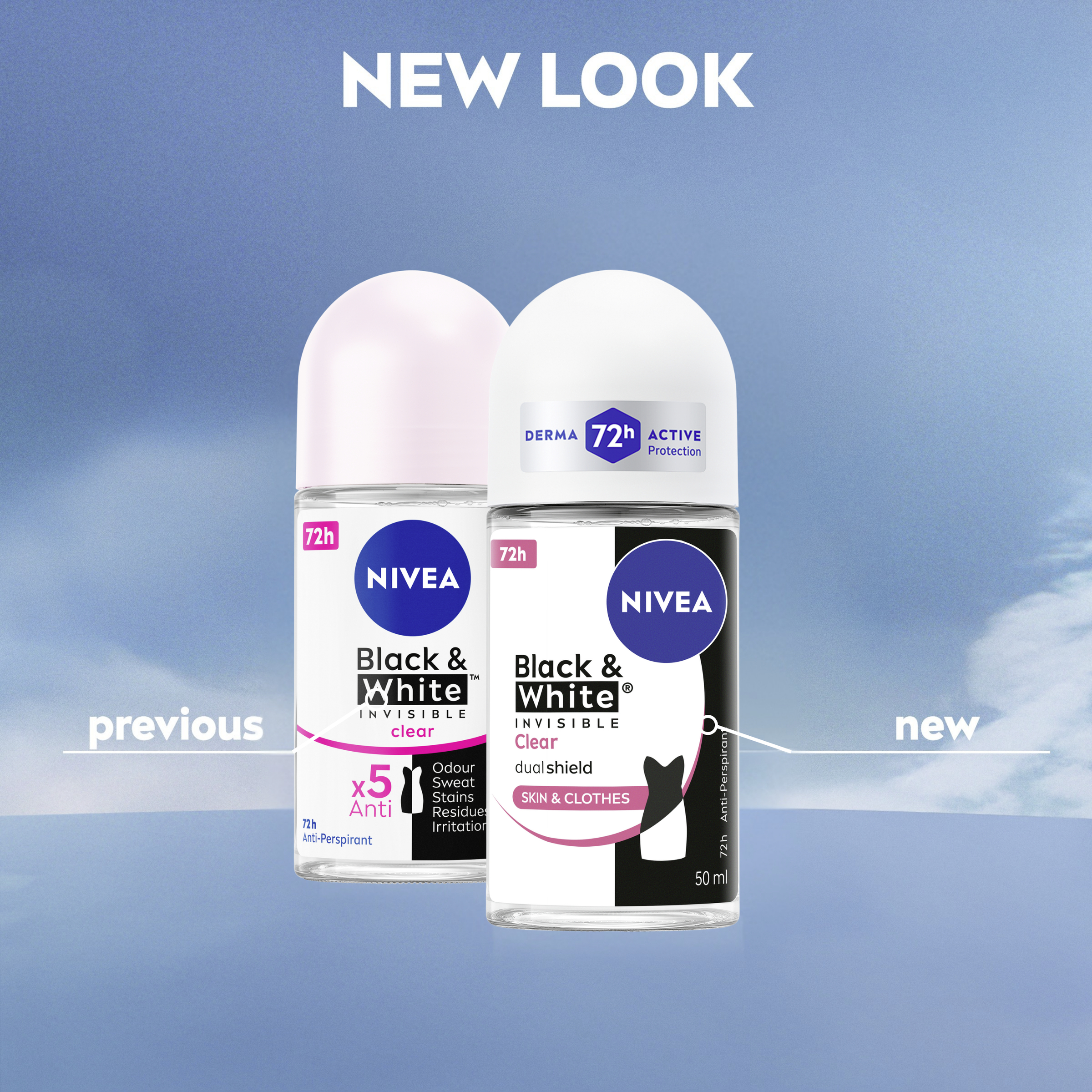 Nivea Women Invisible Black & White Clear 72Hr Anti-Perspirant Roll On 50ml - Image 4