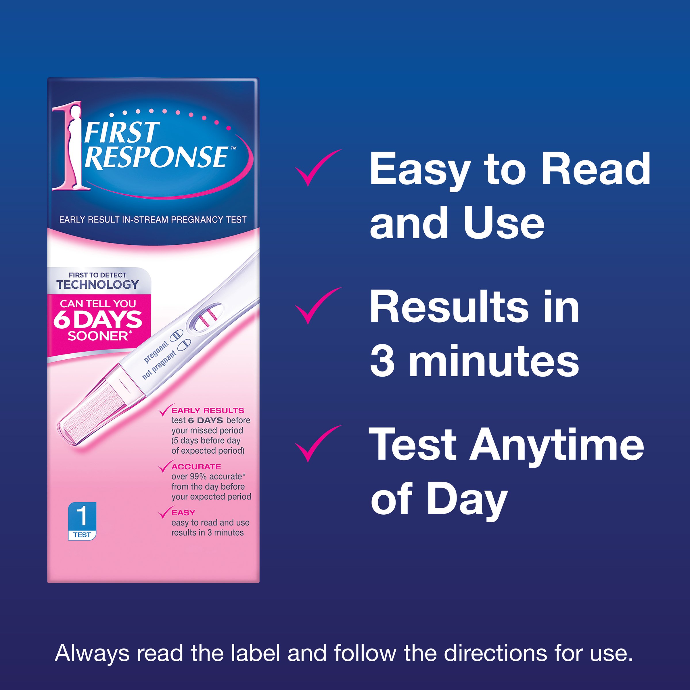 First Response Pregnancy Test In-Stream 1 pack - Image 7