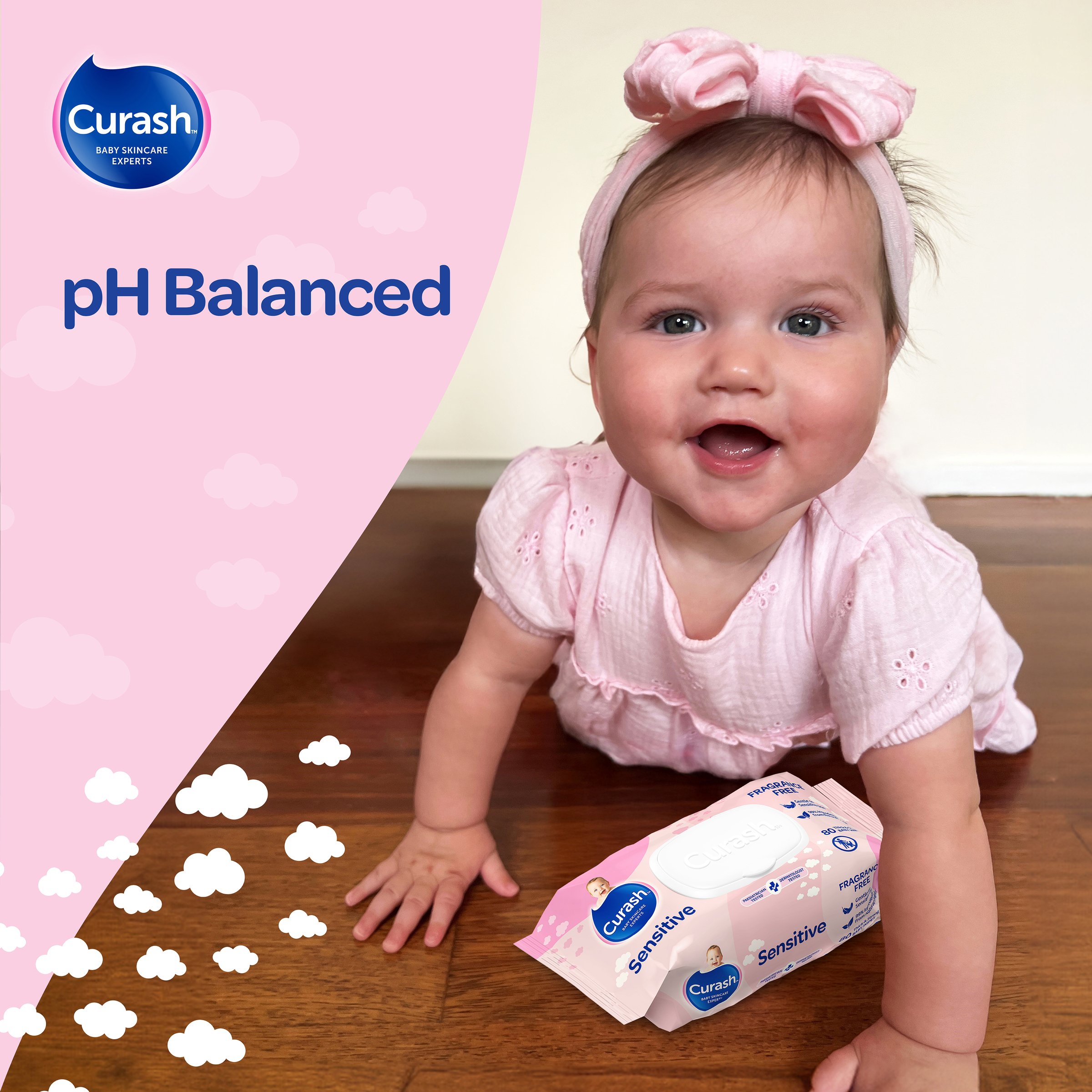 Curash Wipes Fragrance Free 80 wipes - 3 pack - Image 7