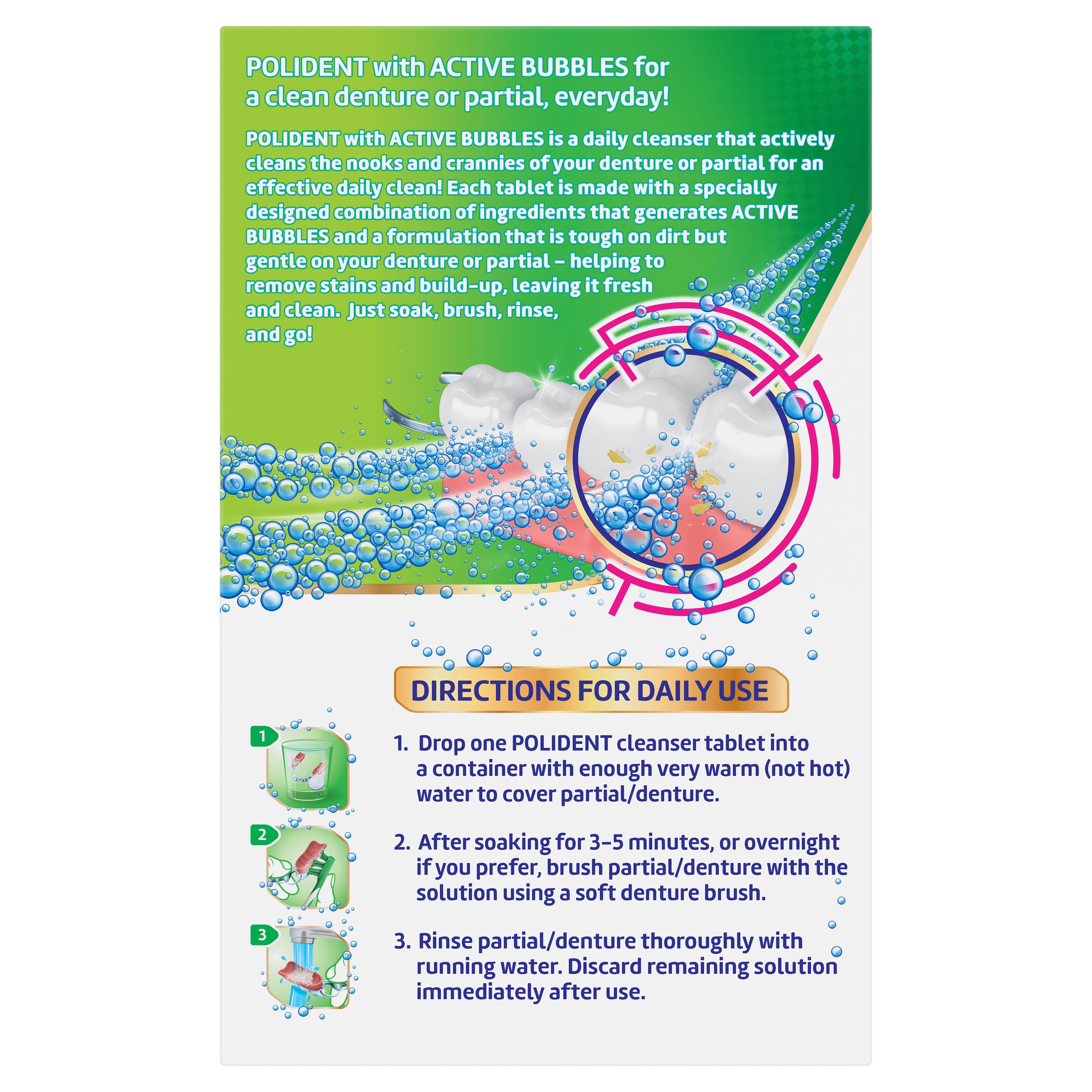 Polident Fresh Active Denture Cleanser 36 tablets - Image 2