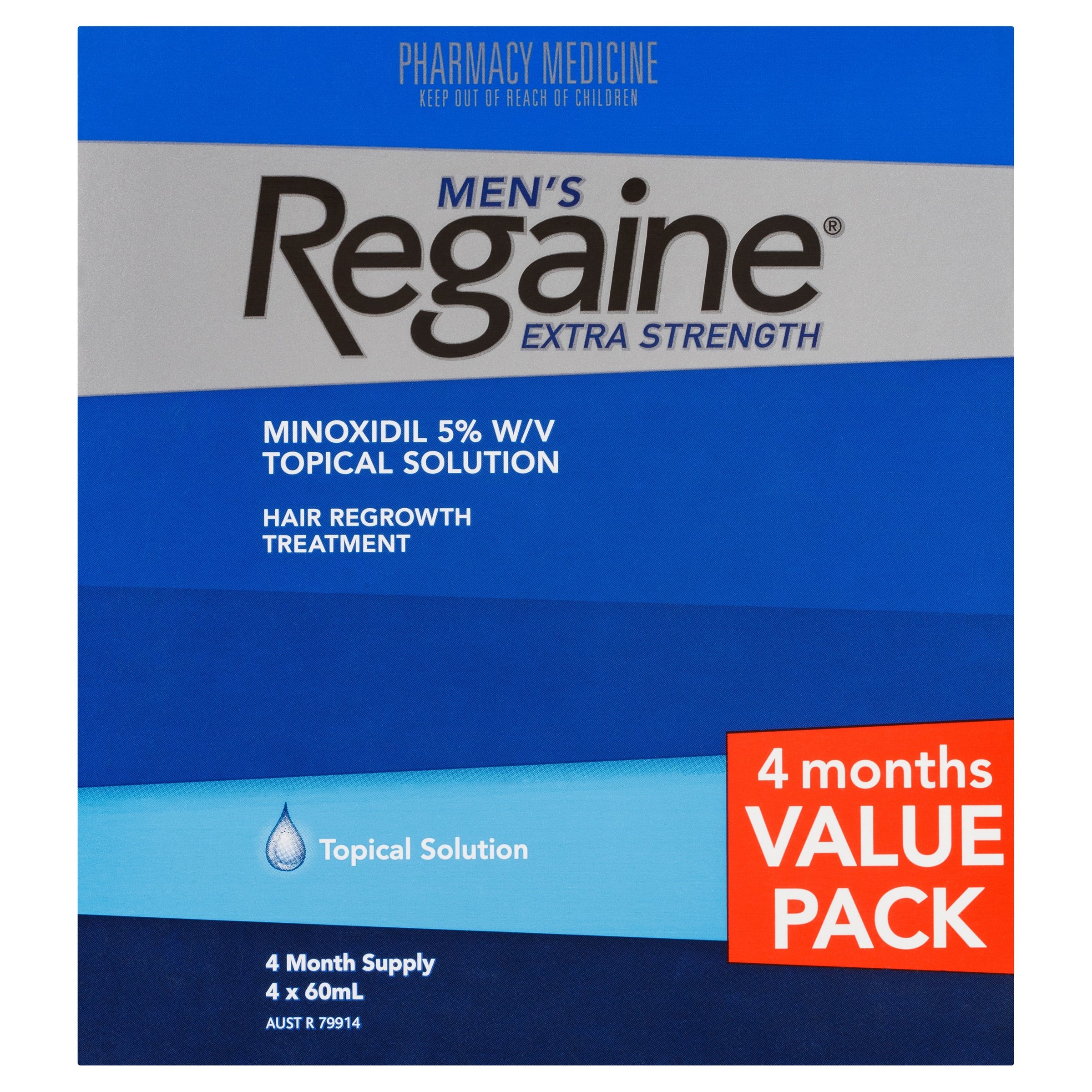 Regaine Hair Loss Treatment Mens Extra Strength 4 Months 60ml X 4 - 240ml - Image 1