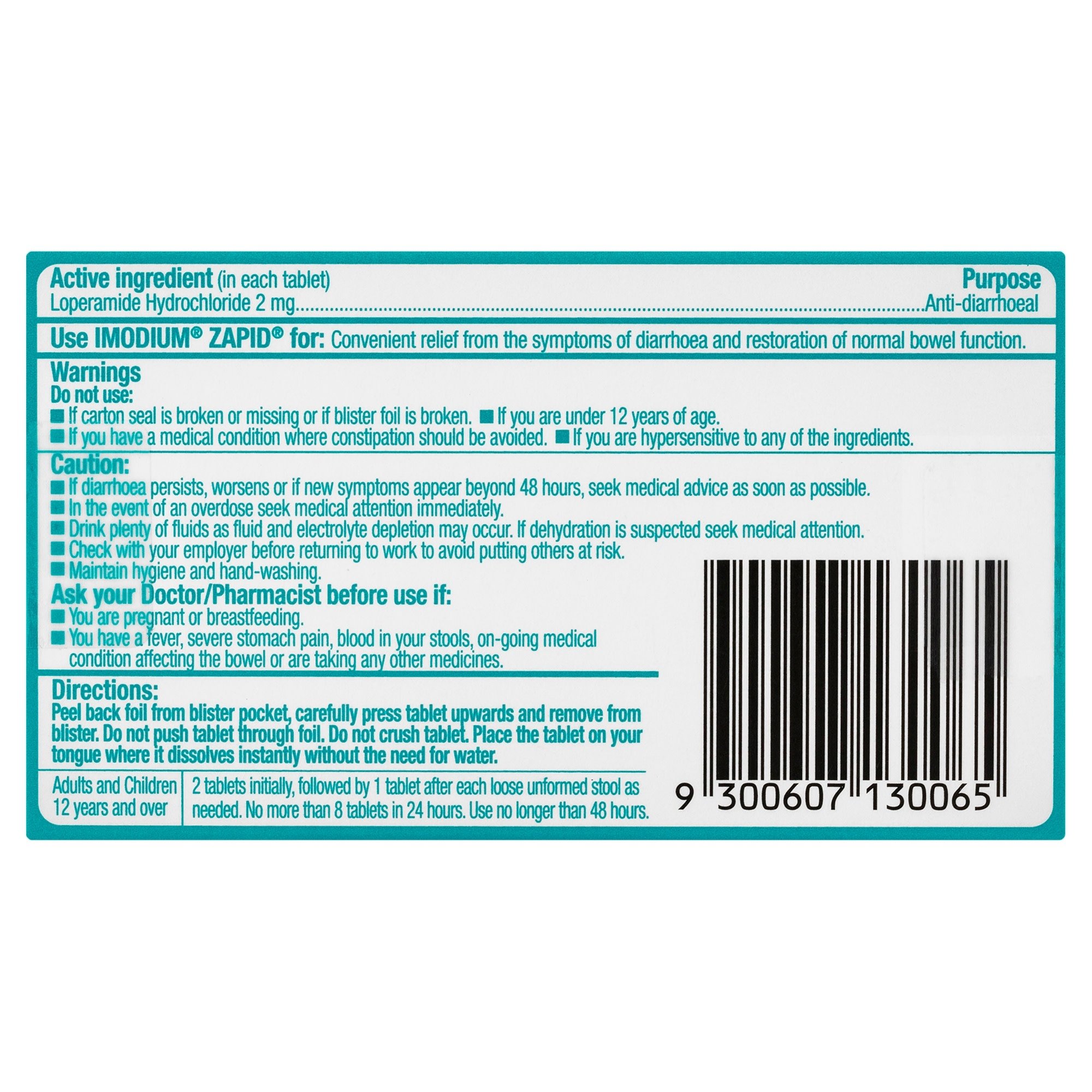 Imodium Zapid 2mg - 6 tablets - Image 2