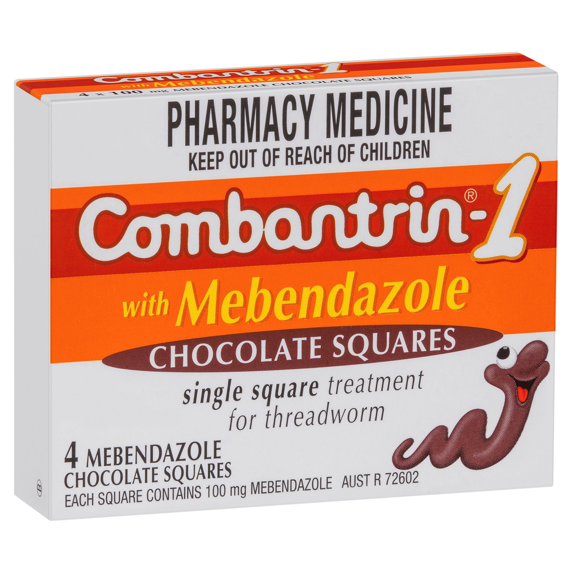 Combantrin 1 With Mebendazole Chocolate Squares 4 tablets - Image 6