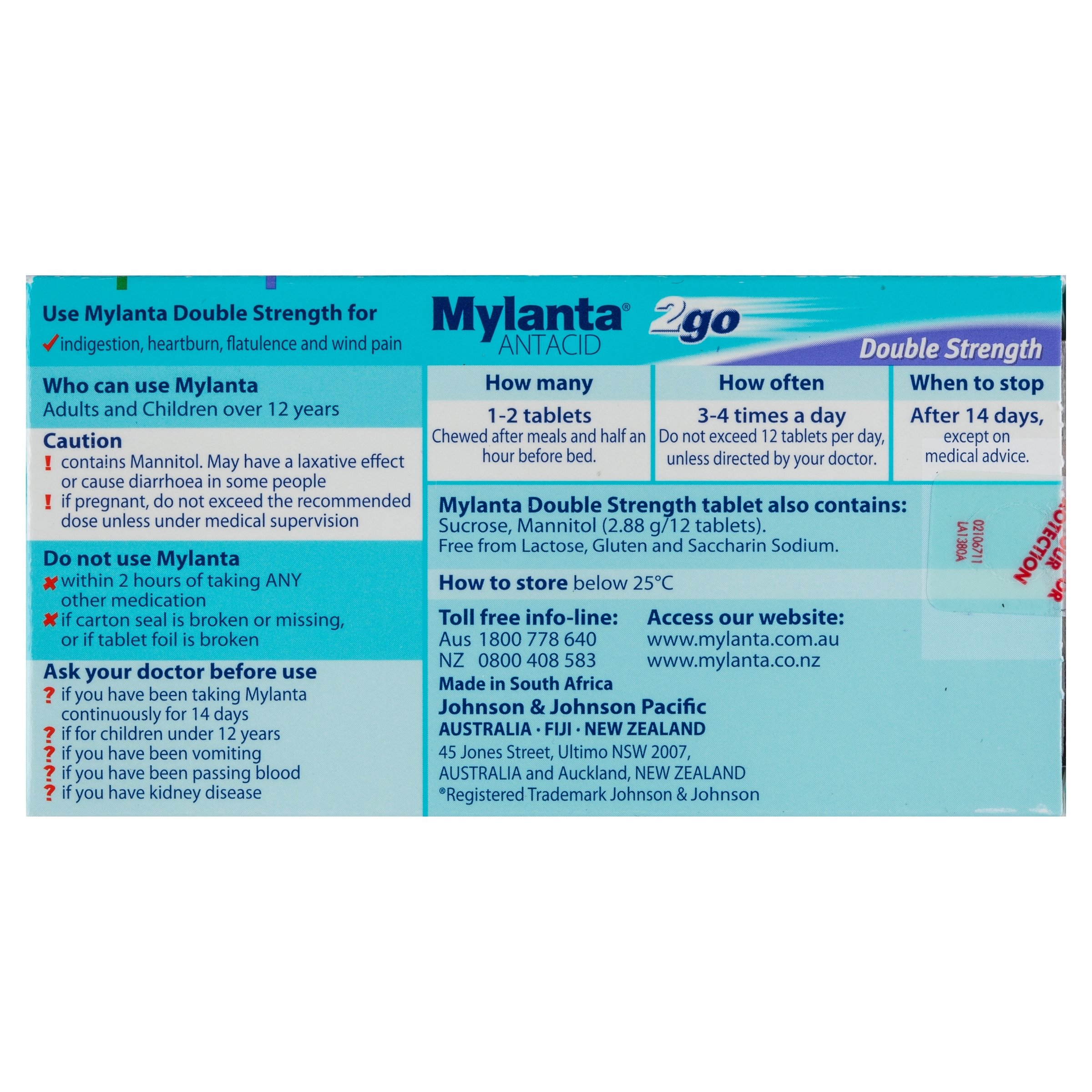 Mylanta 2Go Double Strength 24 chewable tablets - Image 2