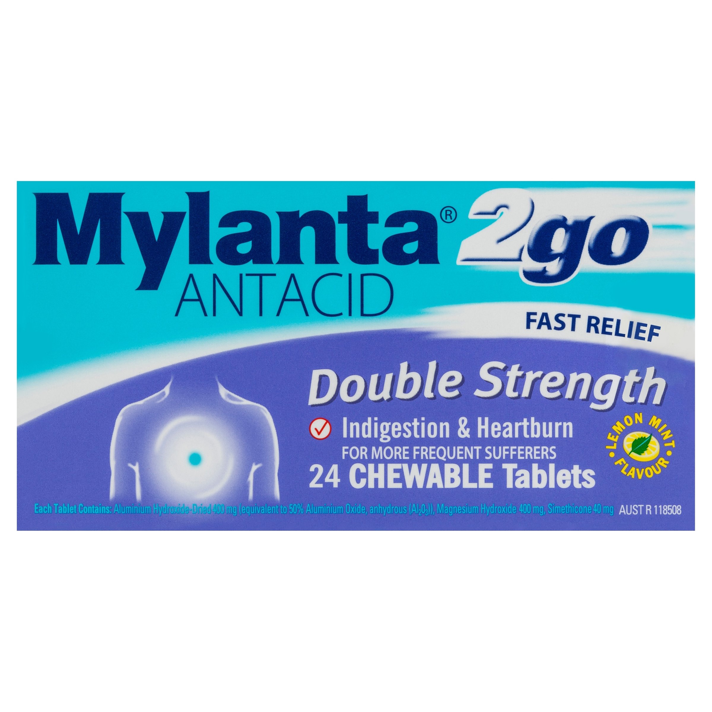 Mylanta 2Go Double Strength 24 chewable tablets - Image 1