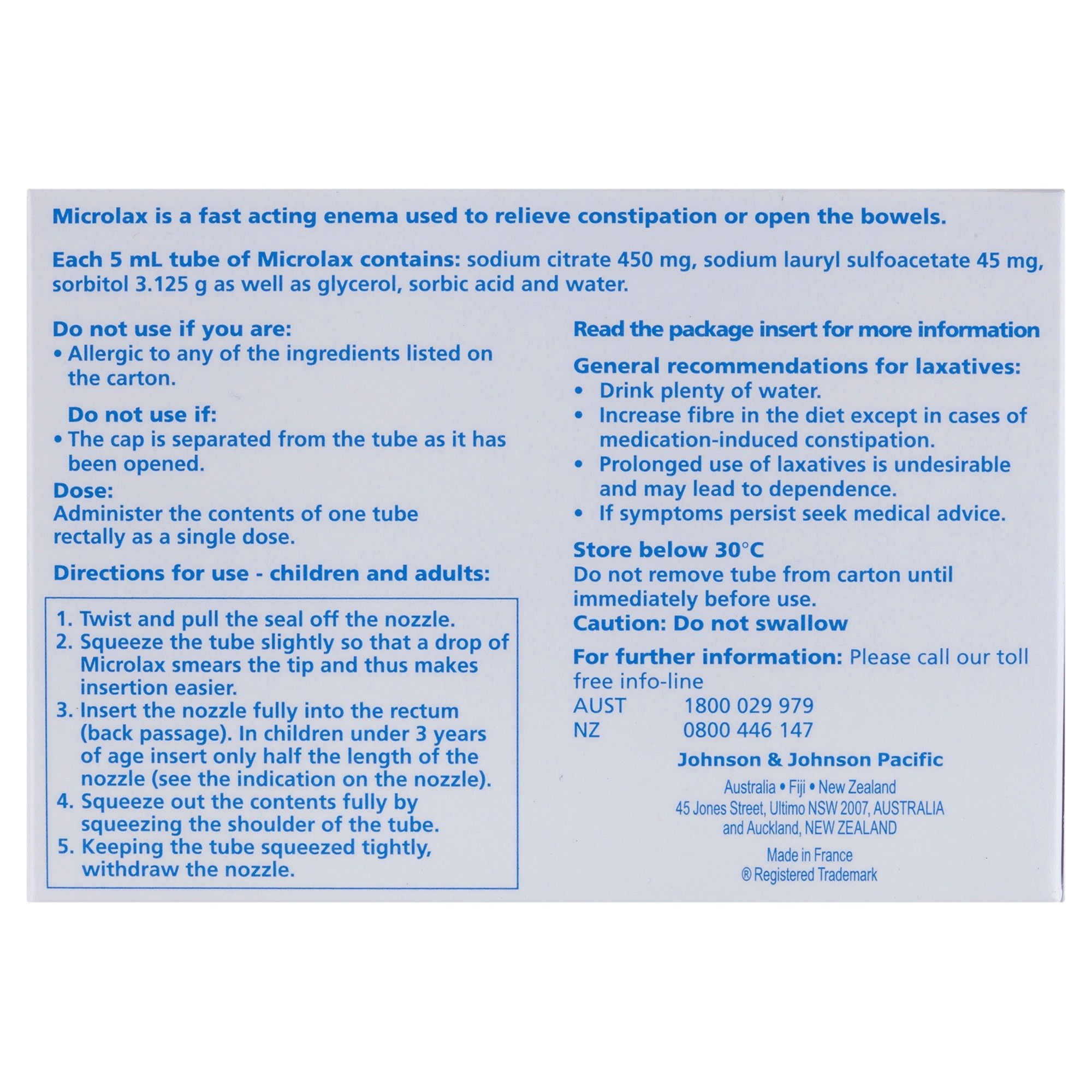 Microlax Enema 5ml - 4 pack - Image 2