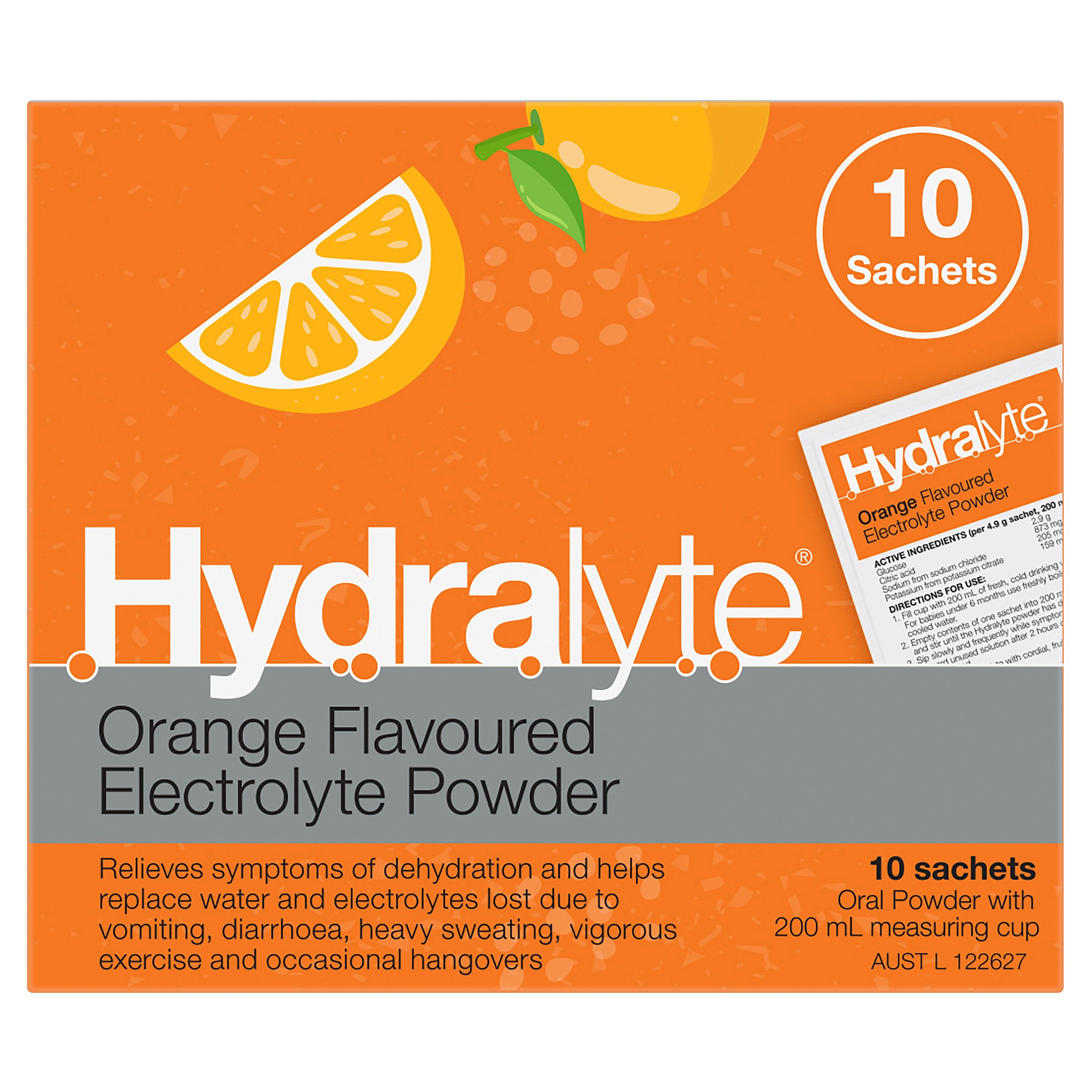 Hydralyte Electrolyte Powder Orange Flavoured 10 Sachets - Image 10