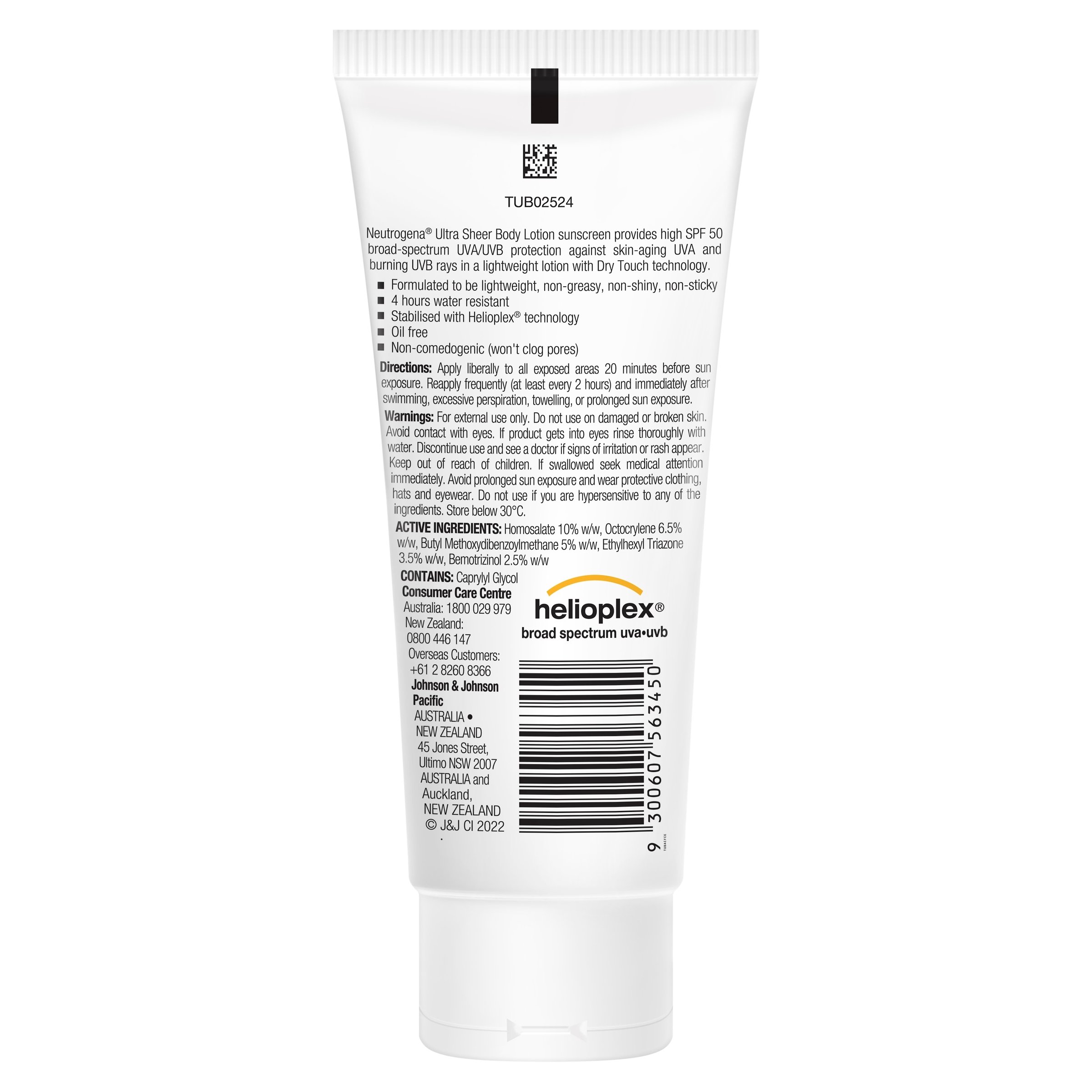 Neutrogena Ultra Sheer Body Lotion Sunscreen SPF50 - 85ml - Image 2
