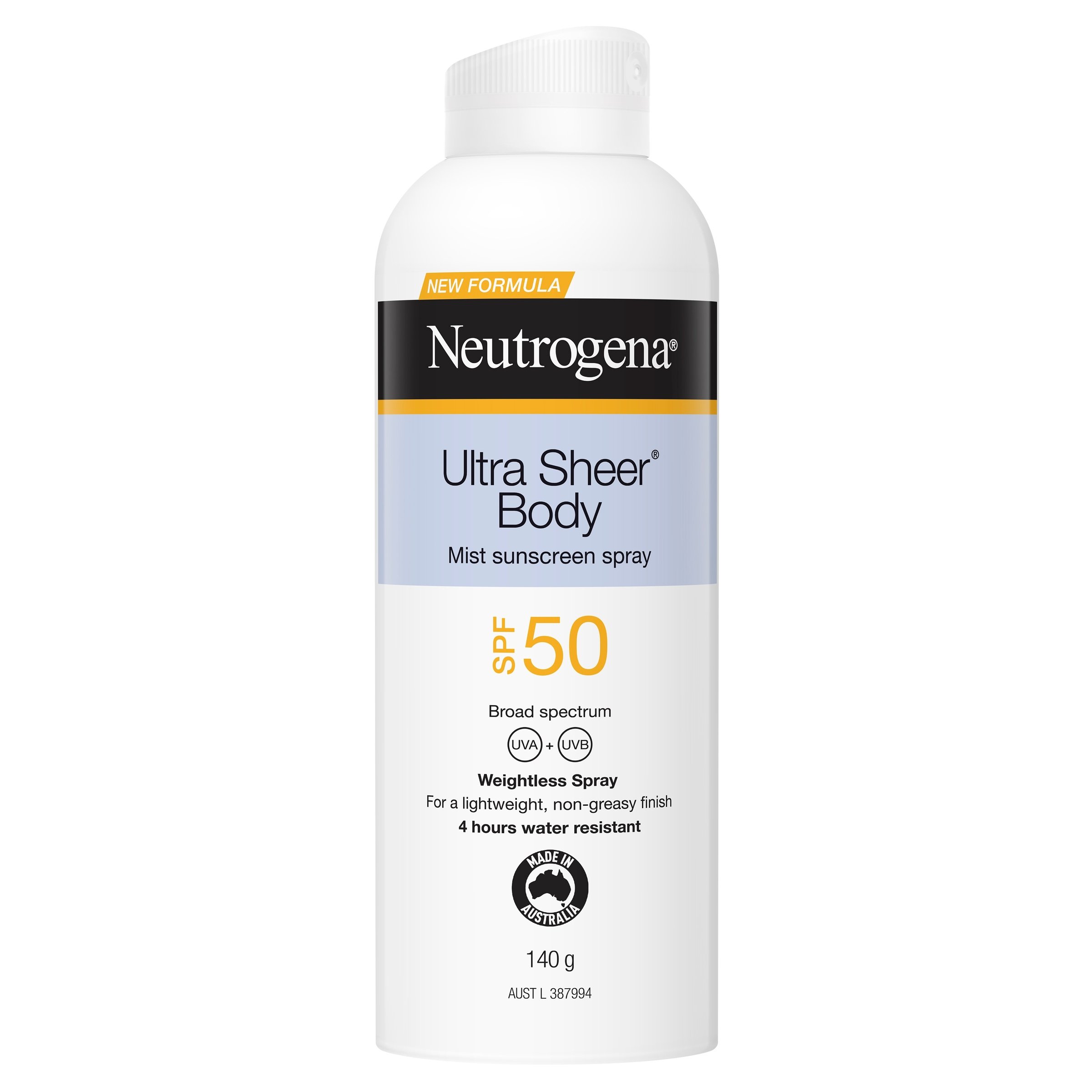 Neutrogena Ultra Sheer Body Mist Sunscreen Spray SPF50 140g - Image 1