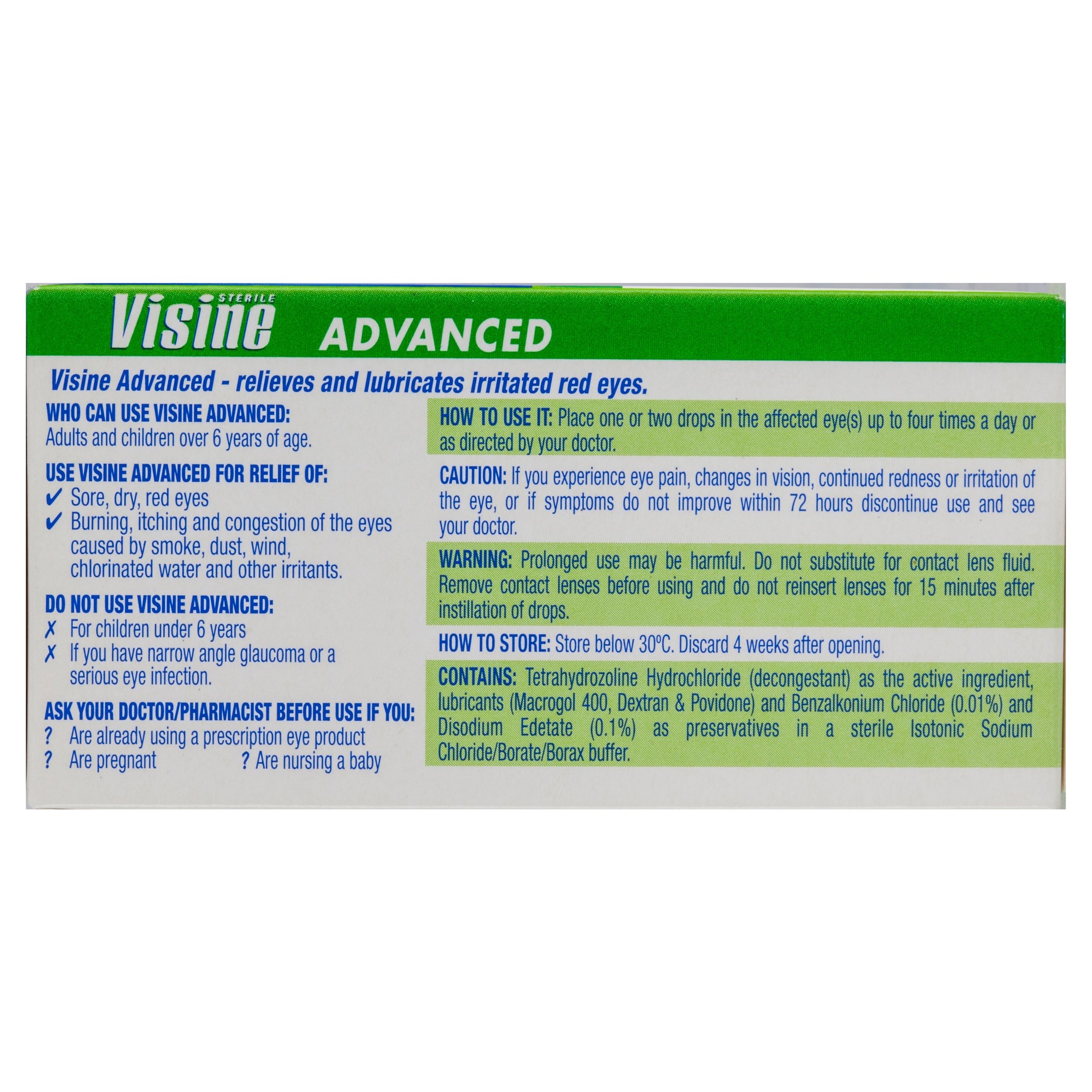 Visine Advanced Relief Eye Drops 15ml - Image 2