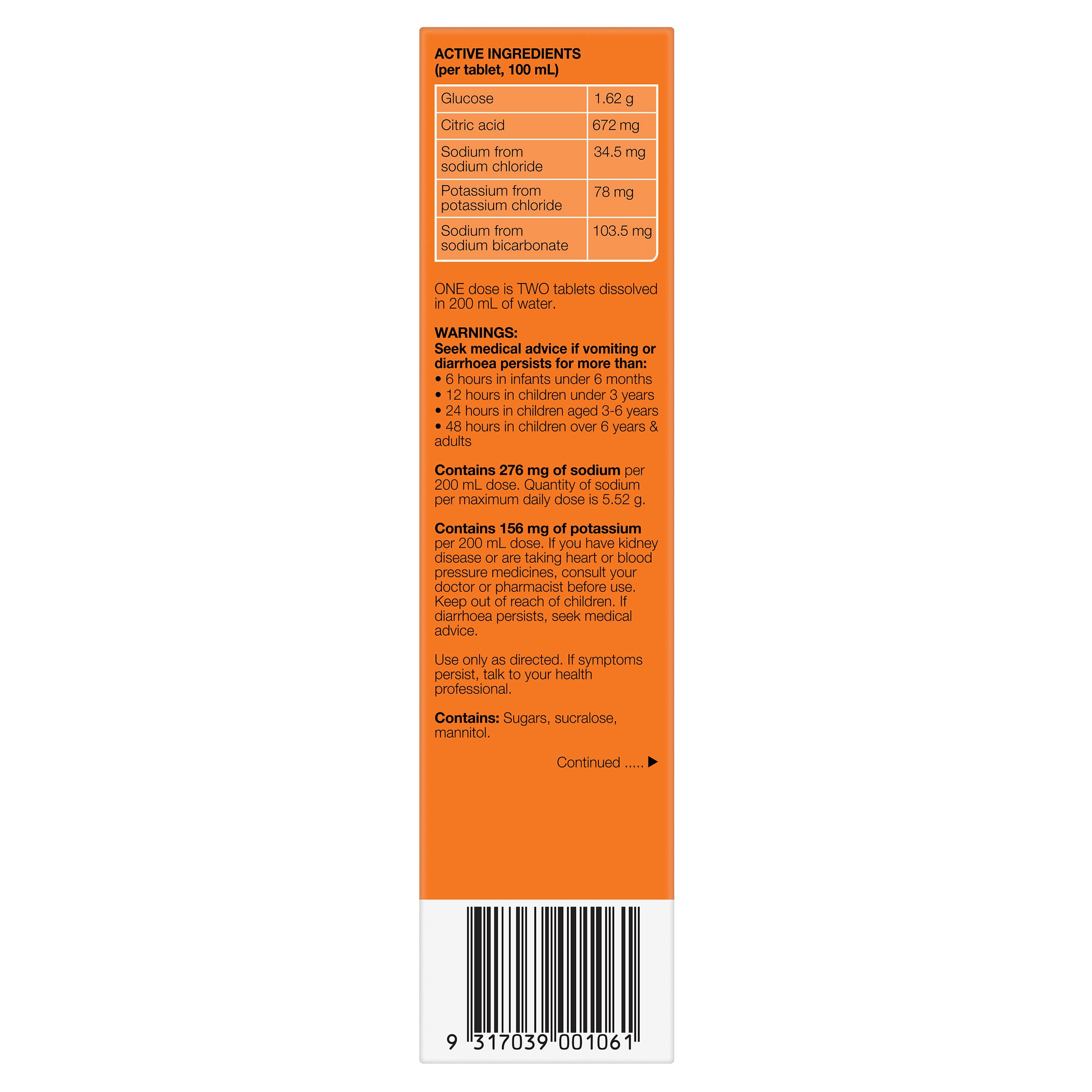Hydralyte Effervescent Orange 20 tablets - Image 2