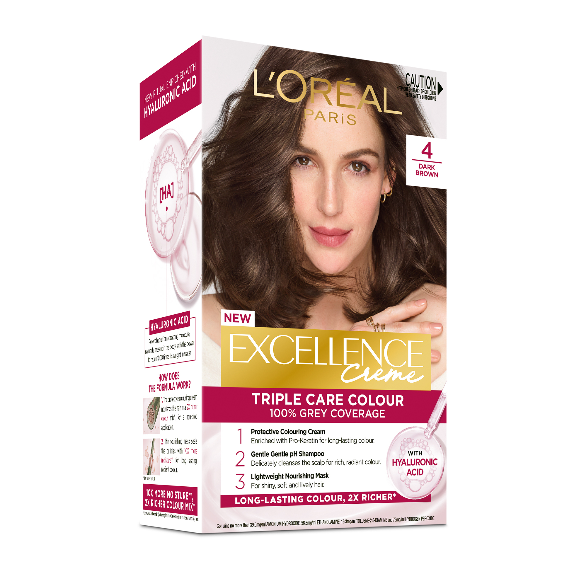 L'Oreal Paris Excellence Creme 4 Dark Brown 1 each - Image 1