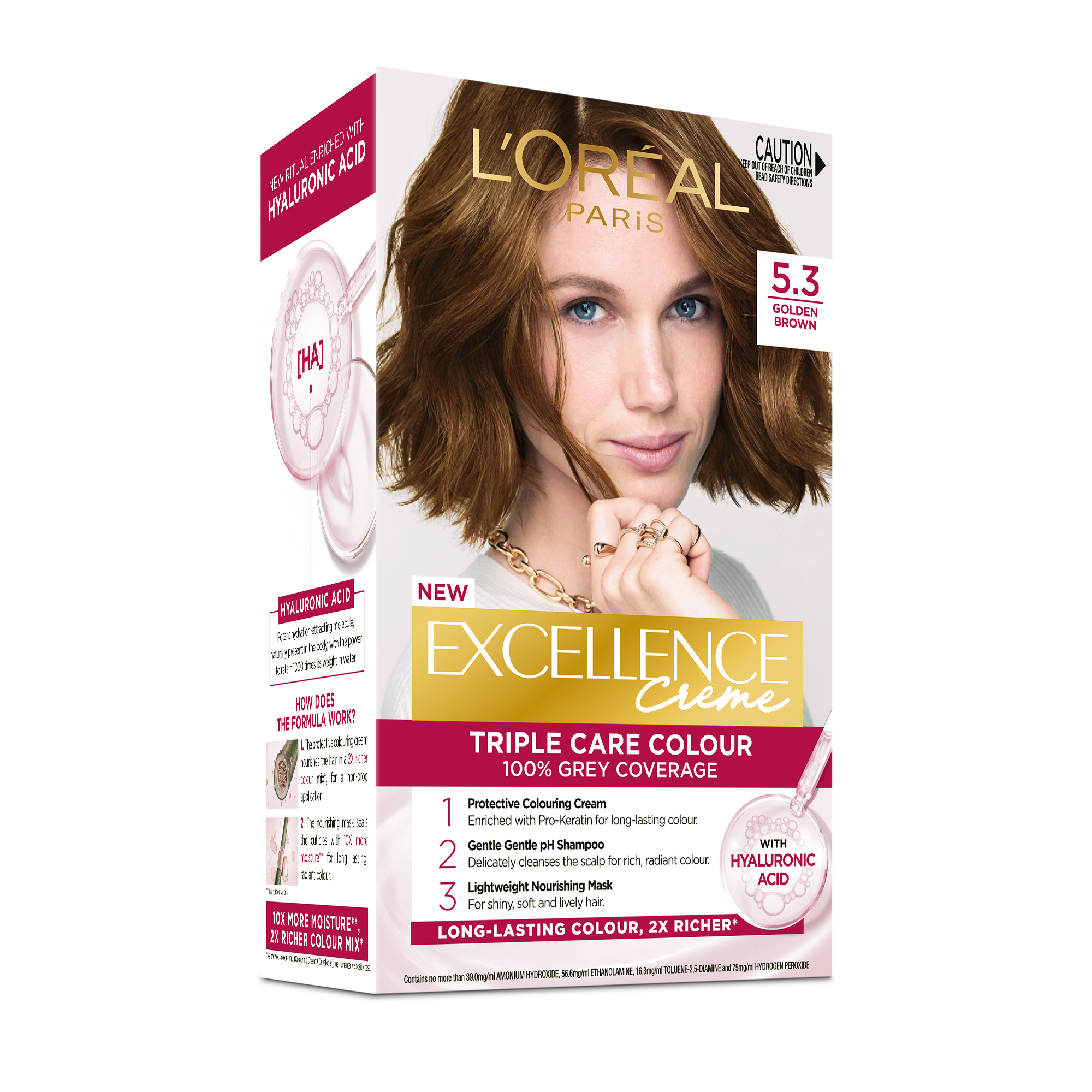 L'Oreal Paris Excellence Creme 5.3 Golden Brown 1 each - Image 1