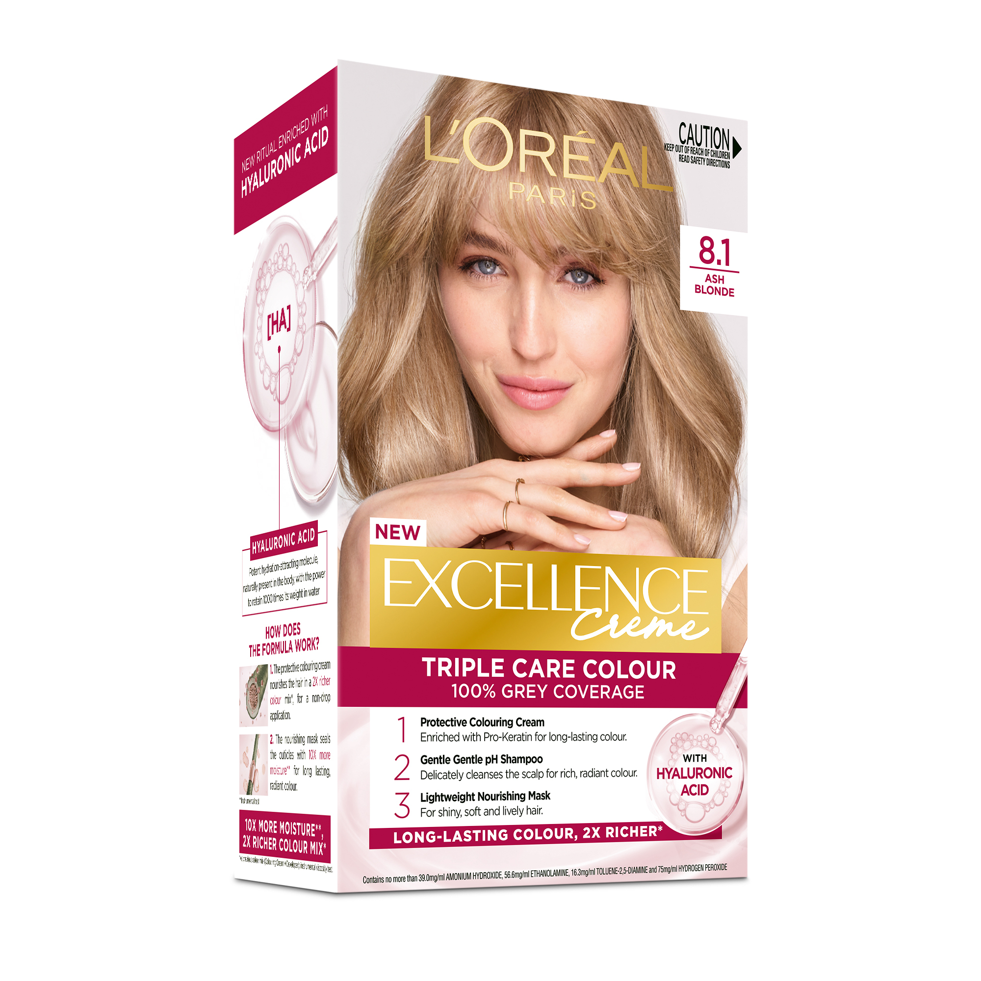 L'Oreal Paris Excellence Creme 8.1 Ash Blonde 1 each - Image 1