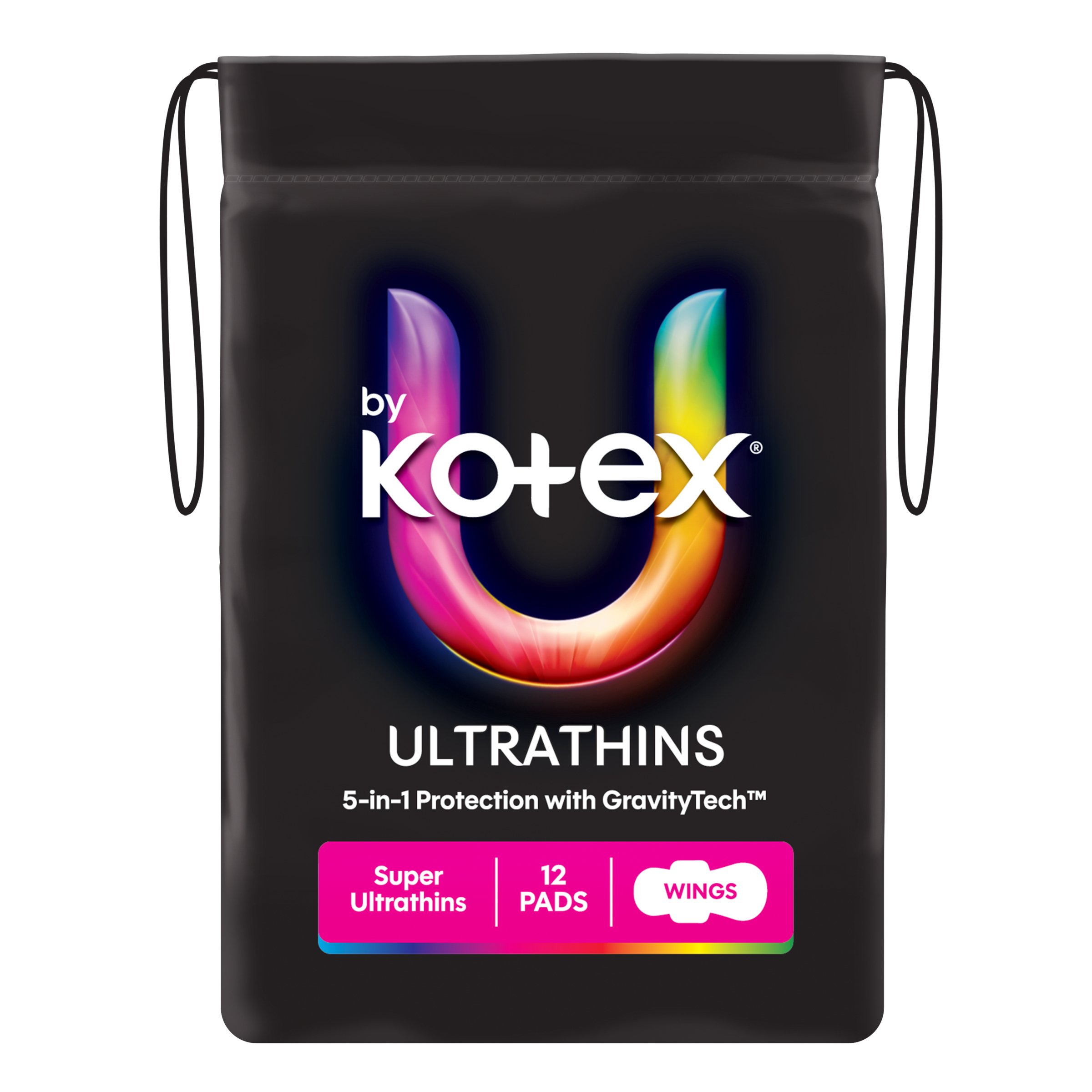 U by Kotex Pads Ultra Thin With Wings Super 12 pack - Image 1