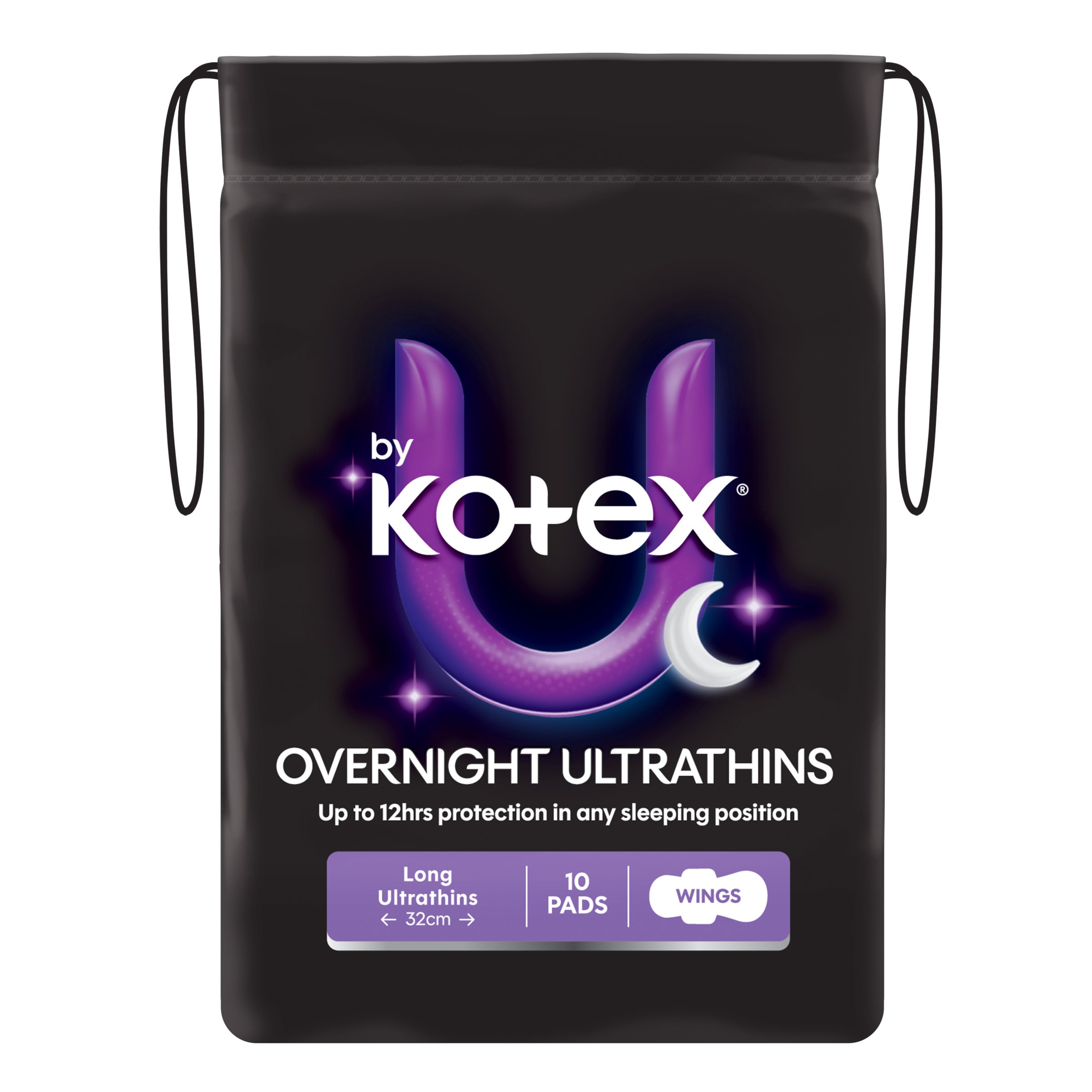 U By Kotex Pads Overnight Ultra Thin With Wings 10 pack - Image 1