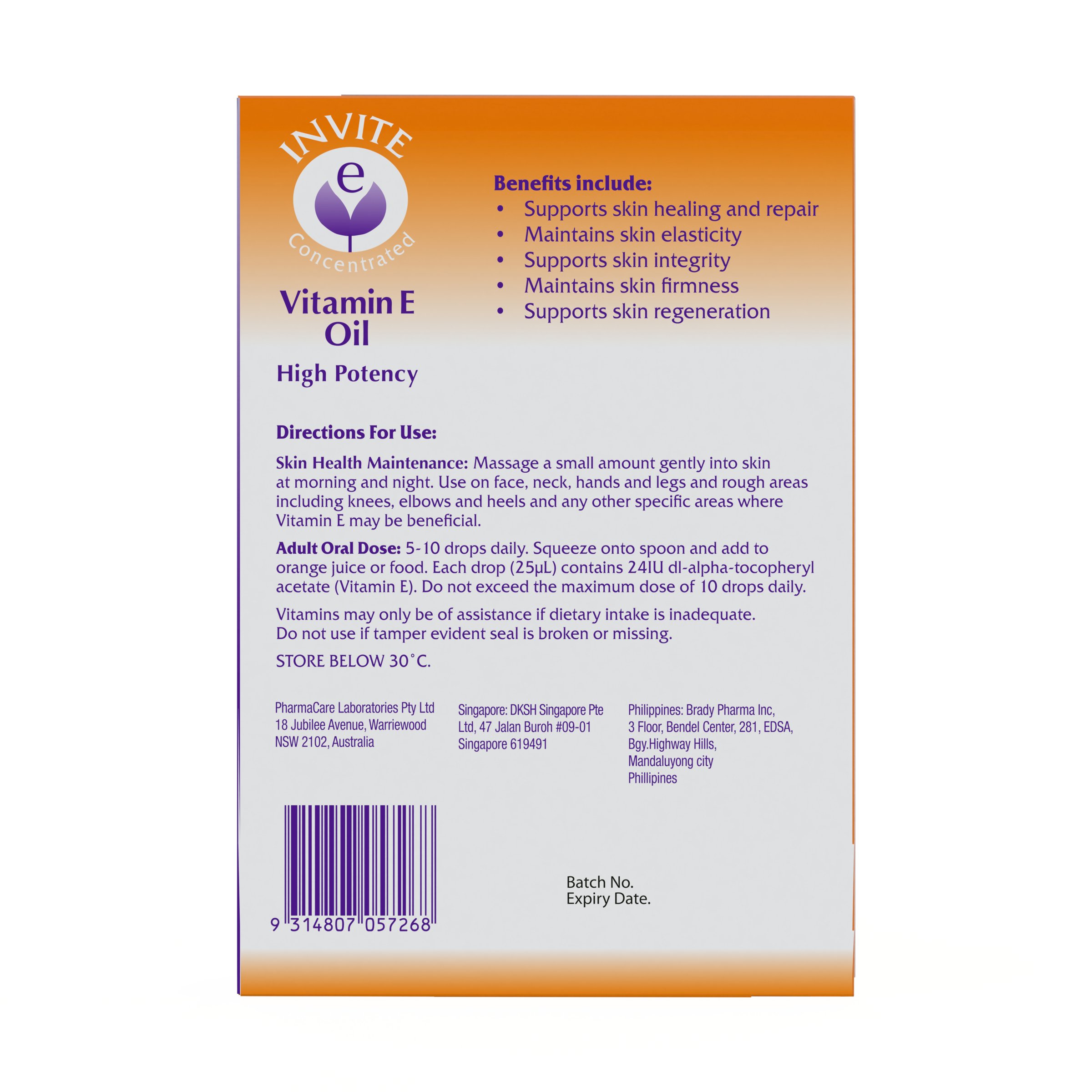 Invite E Vitamin E Oil 30ml - Image 2