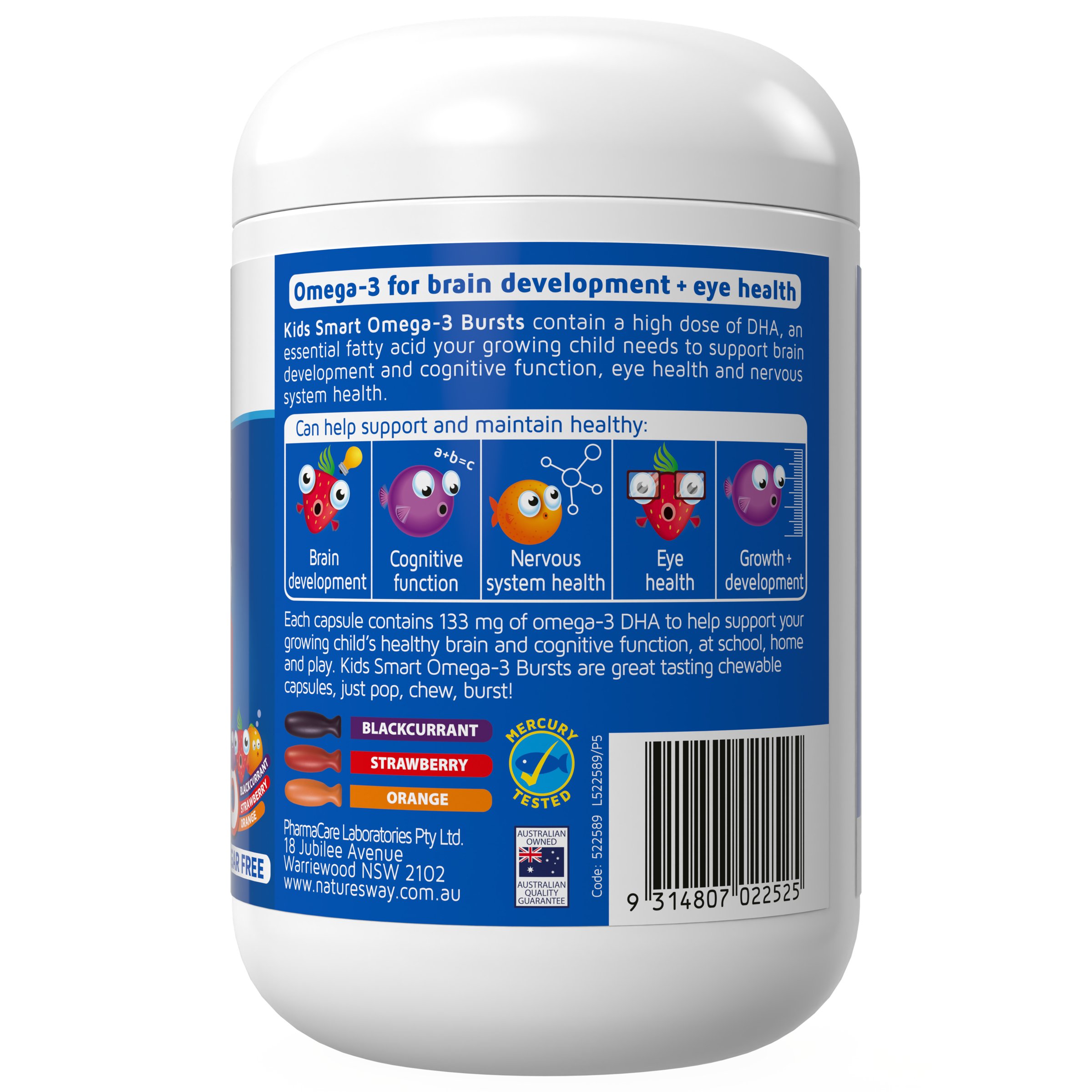 Nature's Way Kids Smart Bursts High DHA Omega-3 Fish Oil 180 Soft capsules - Image 3