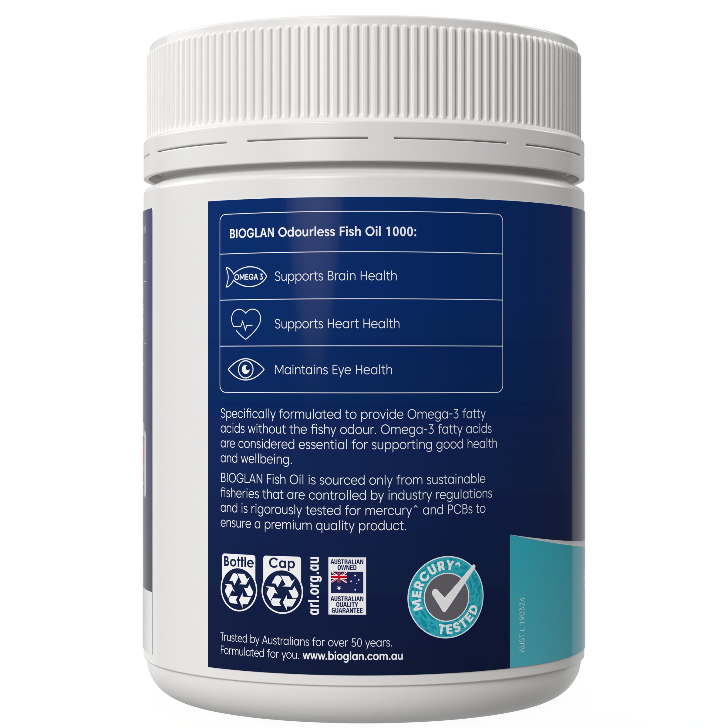 Bioglan Odourless Fish Oil 1000mg 400 soft gel capsules - Image 2