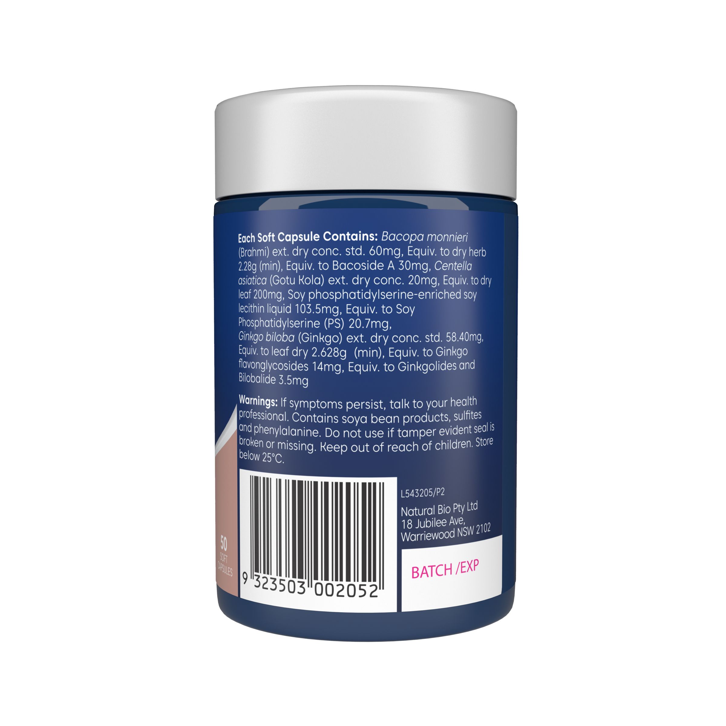 Bioglan Brahmi + PS + Focus 50 soft gel capsules - Image 3