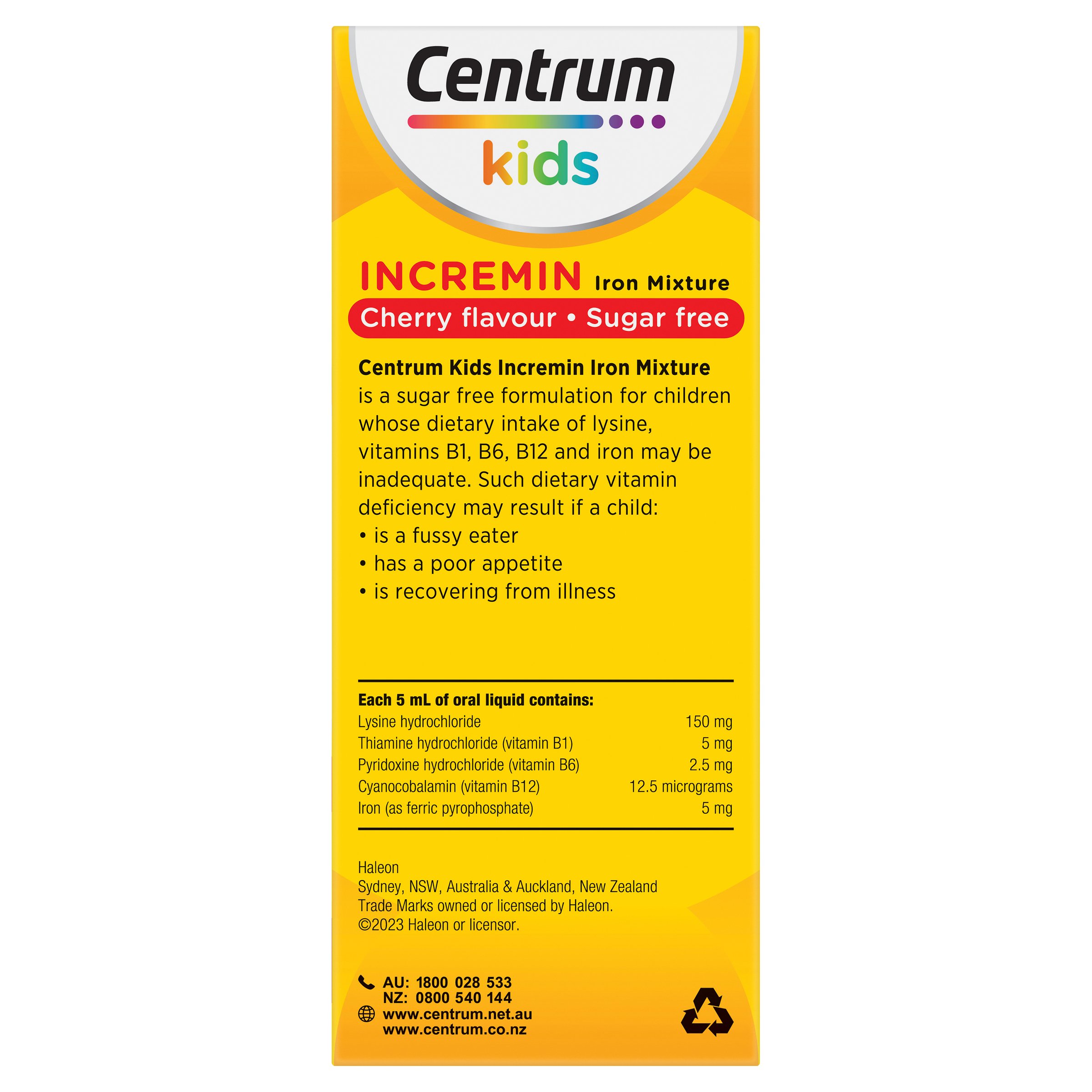 Centrum Kids Incremin Iron Mixture Cherry Flavour 200ml - Image 4