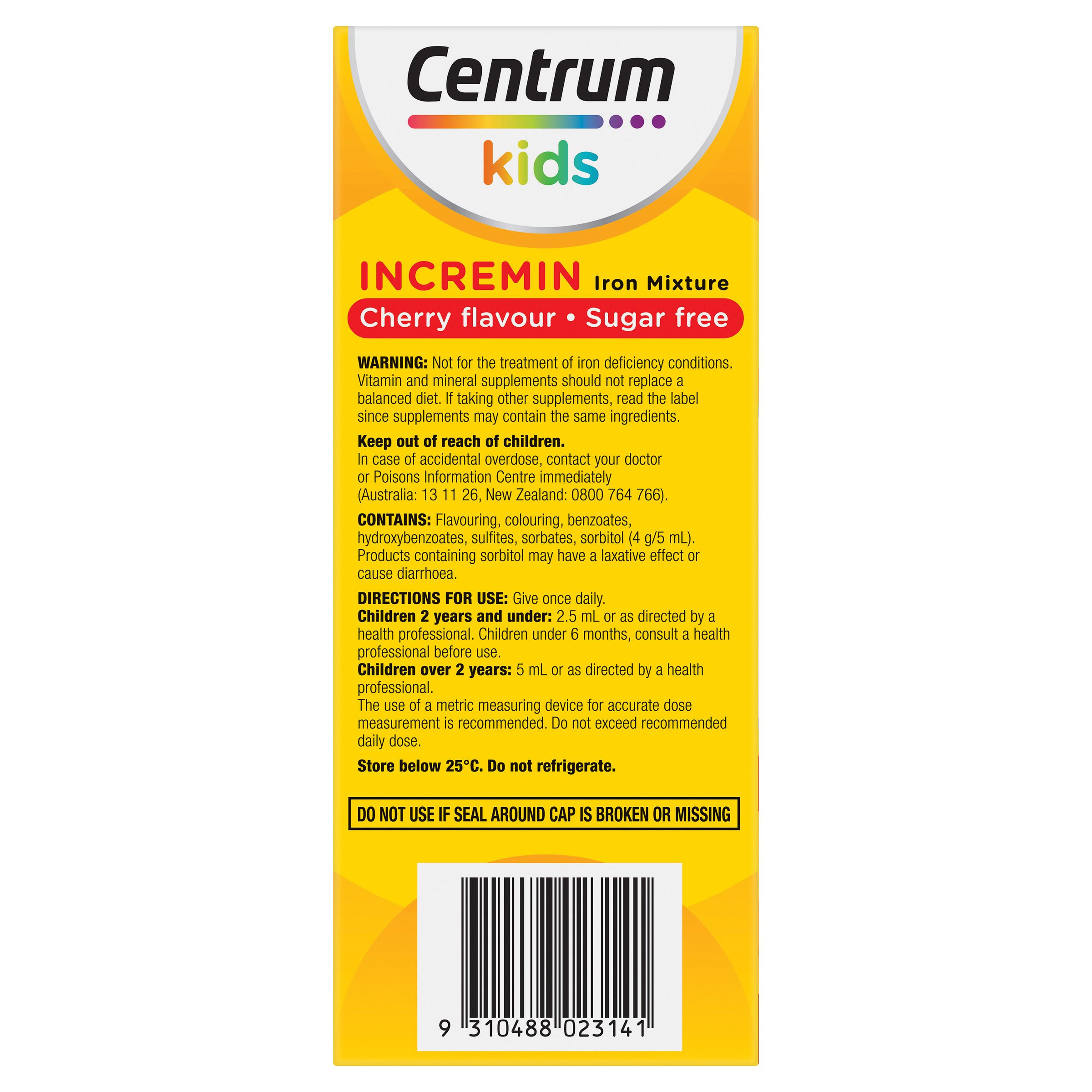 Centrum Kids Incremin Iron Mixture Cherry Flavour 200ml - Image 3