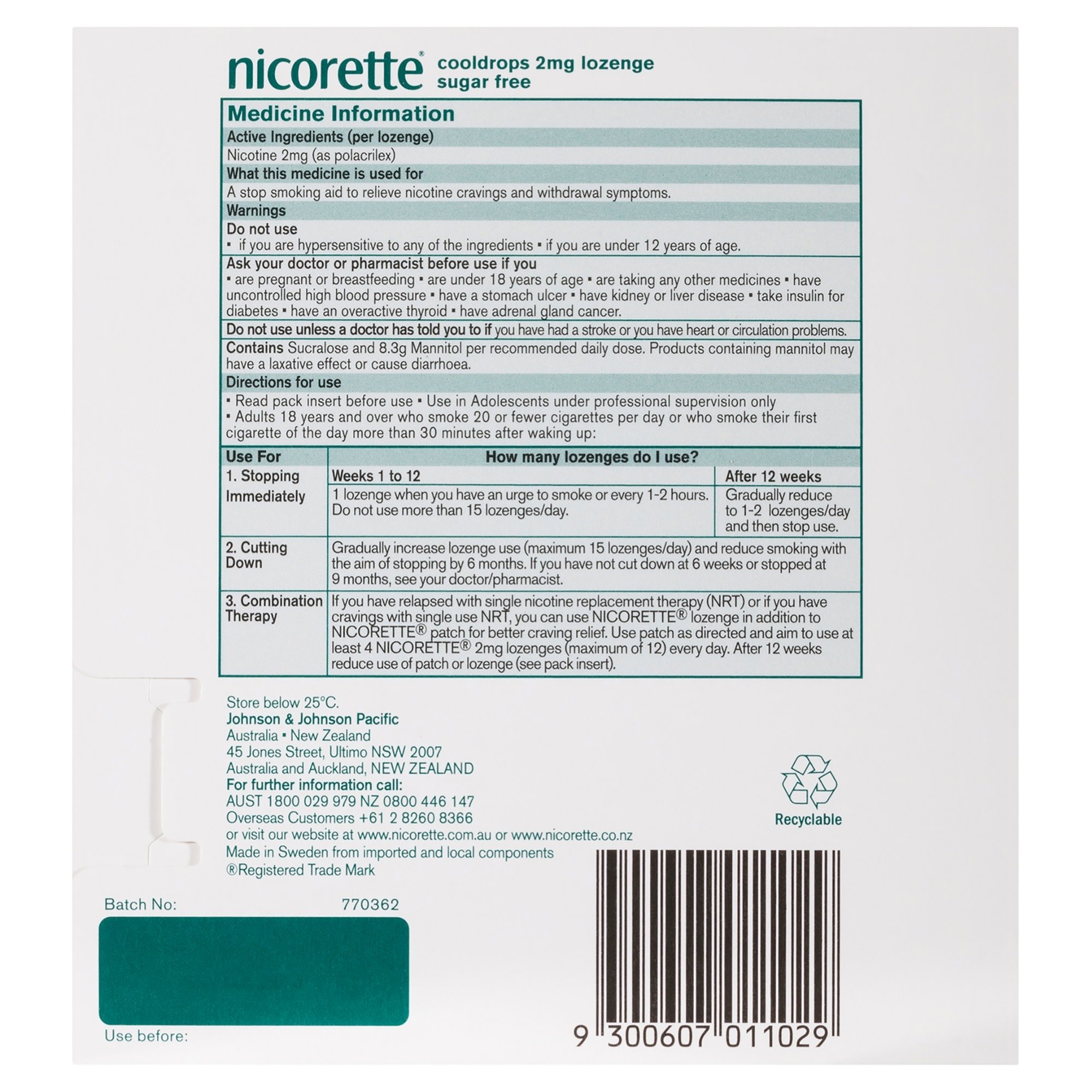 Nicorette Cooldrops 2mg Regular Strength 80 lozenges - Image 2