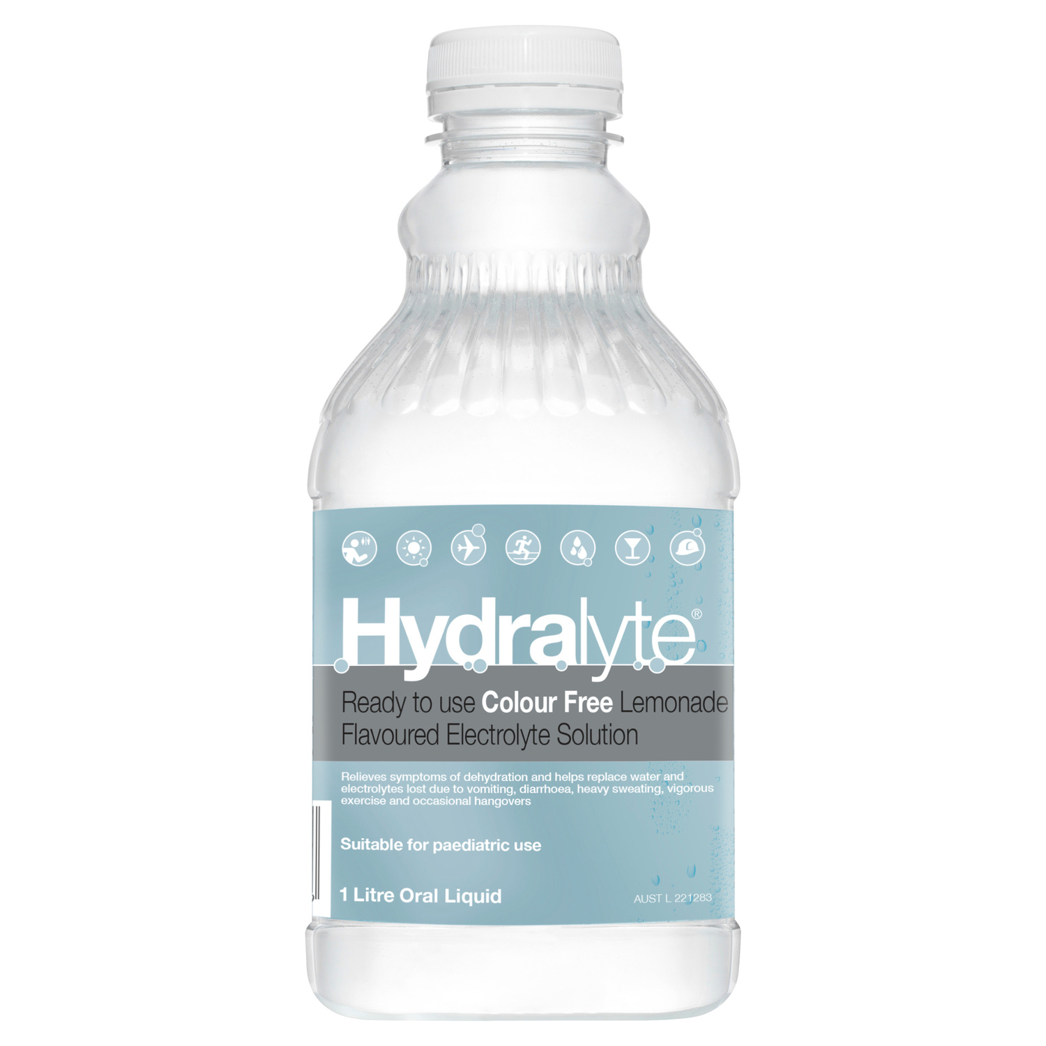 Hydralyte Colour Free Lemonade Flavoured Solution 1 litre - Image 1