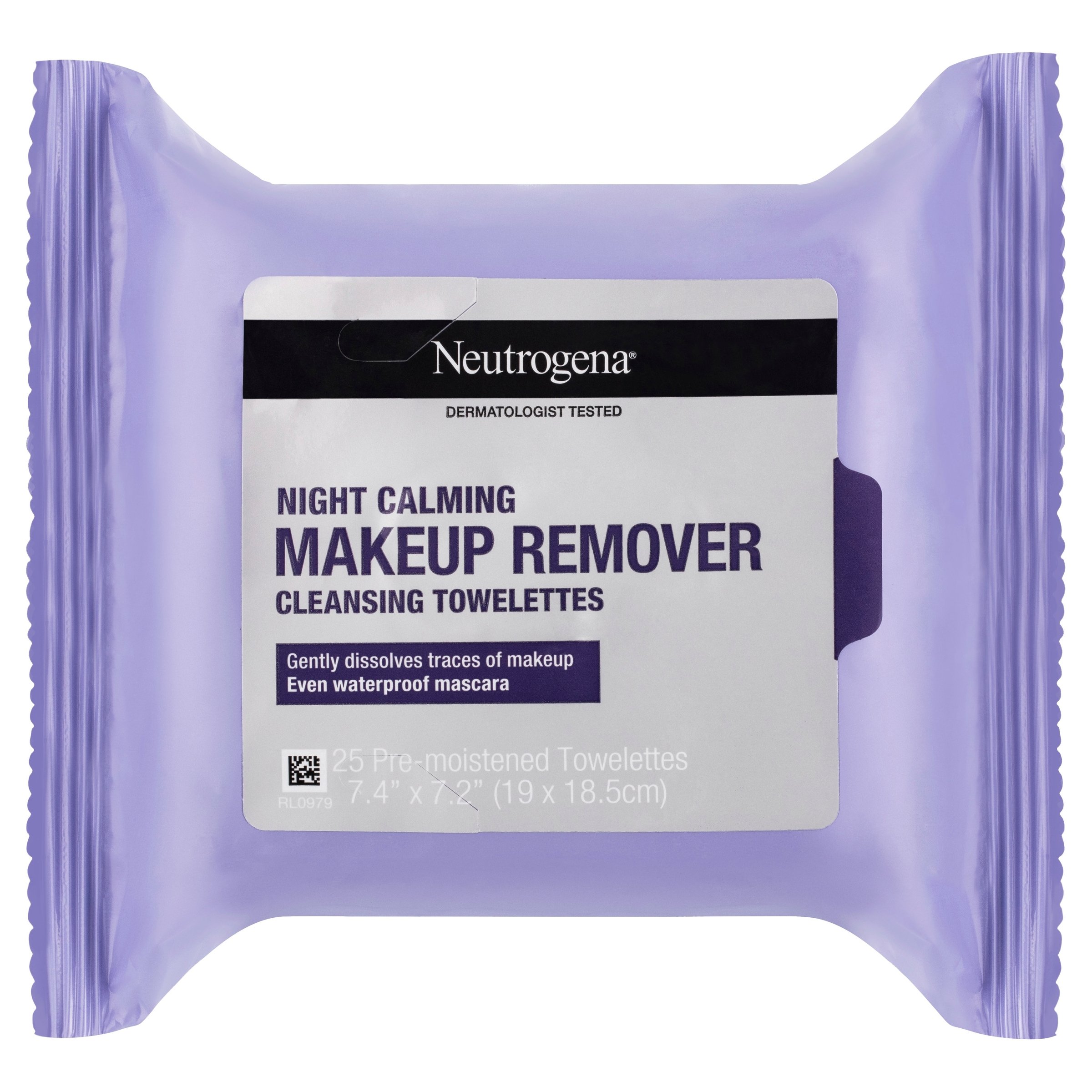 Neutrogena Makeup Remover Cleansing Towelettes Night Calming 25 wipes - Image 1