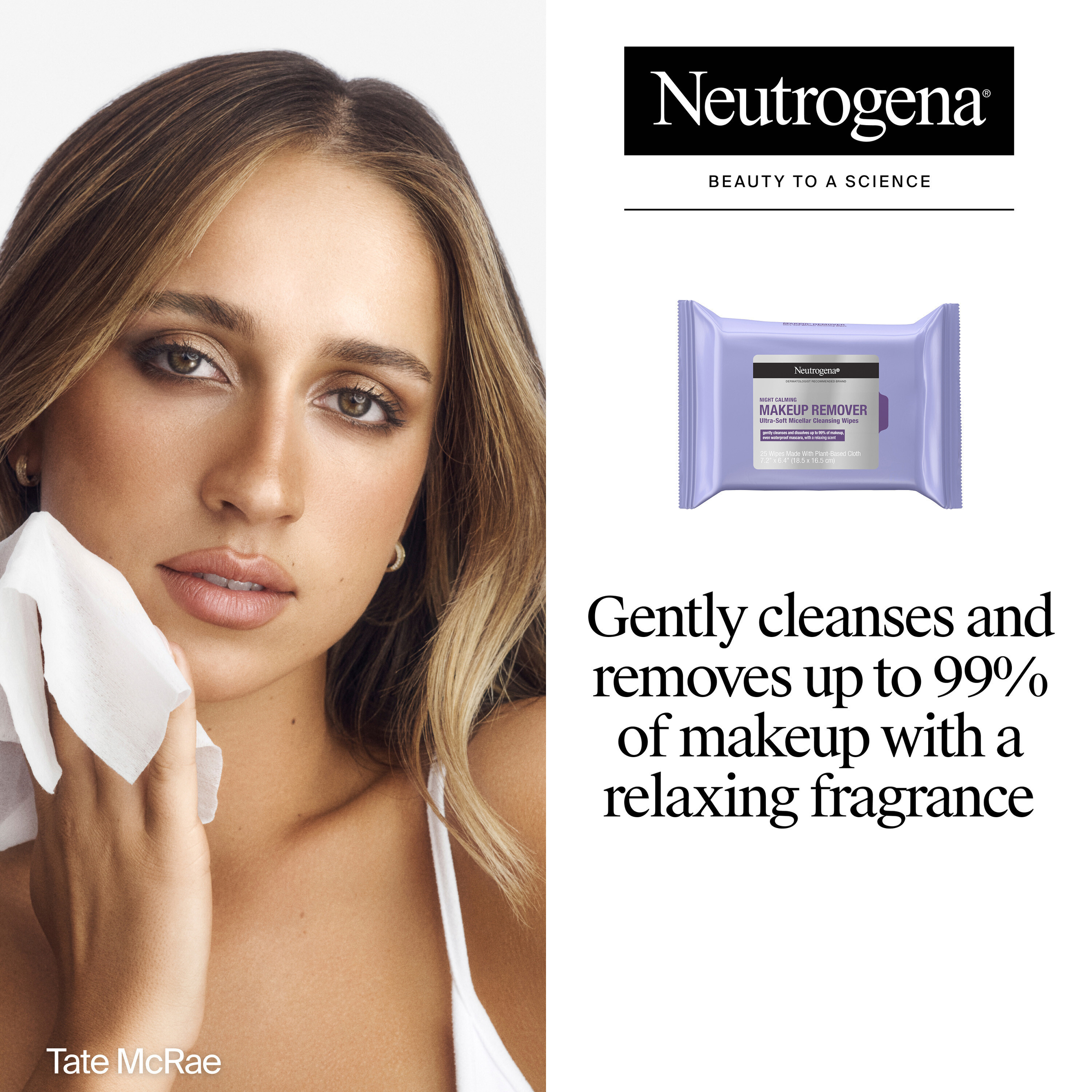 Neutrogena Makeup Remover Cleansing Towelettes Night Calming 25 wipes - Image 5