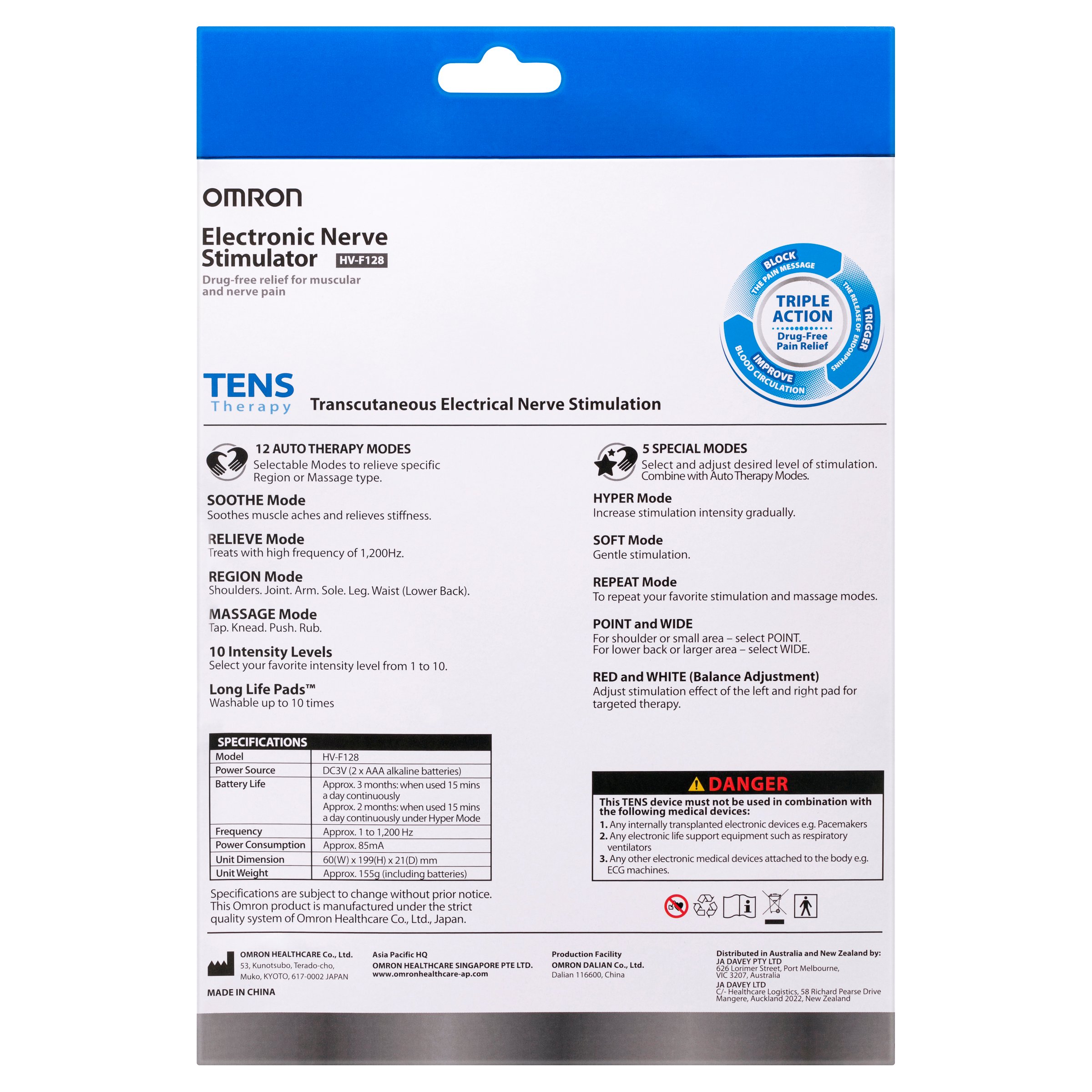 Omron T.E.N.S Therapy Device HV-F128 - 1 unit - Image 2