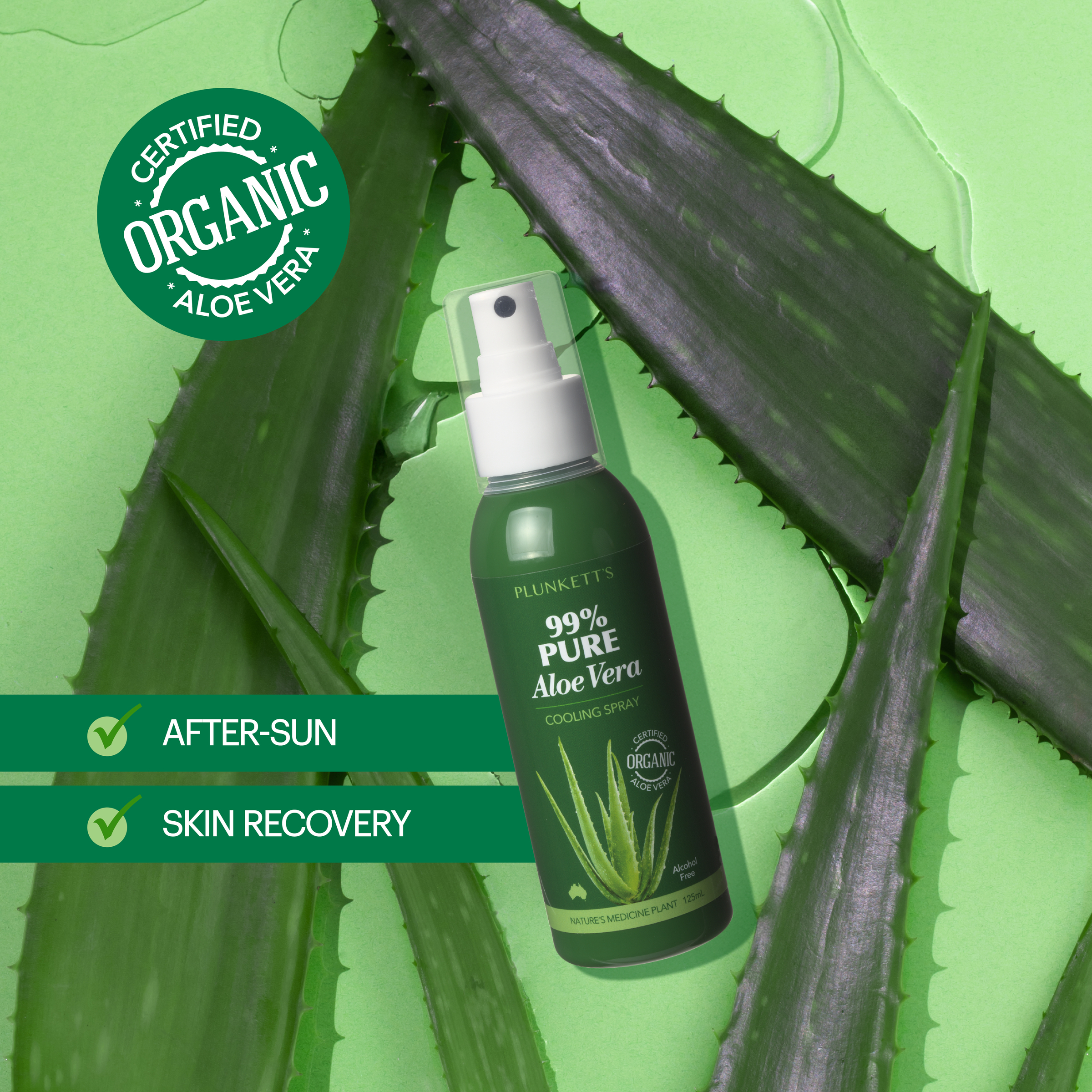 Plunkett's 99% Pure Aloe Vera Cooling Spray 125ml - Image 4