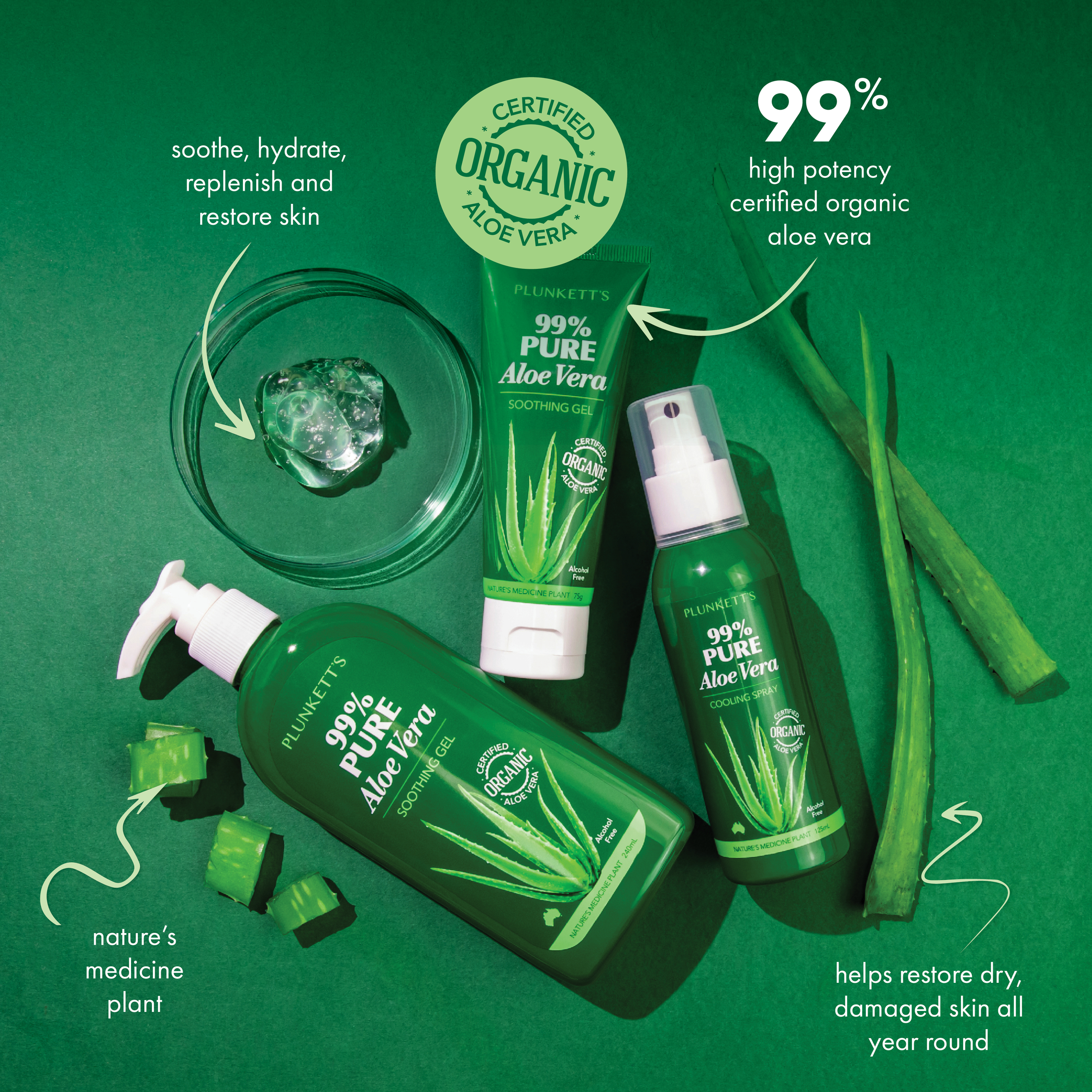 Plunkett's 99% Pure Aloe Vera Cooling Spray 125ml - Image 9