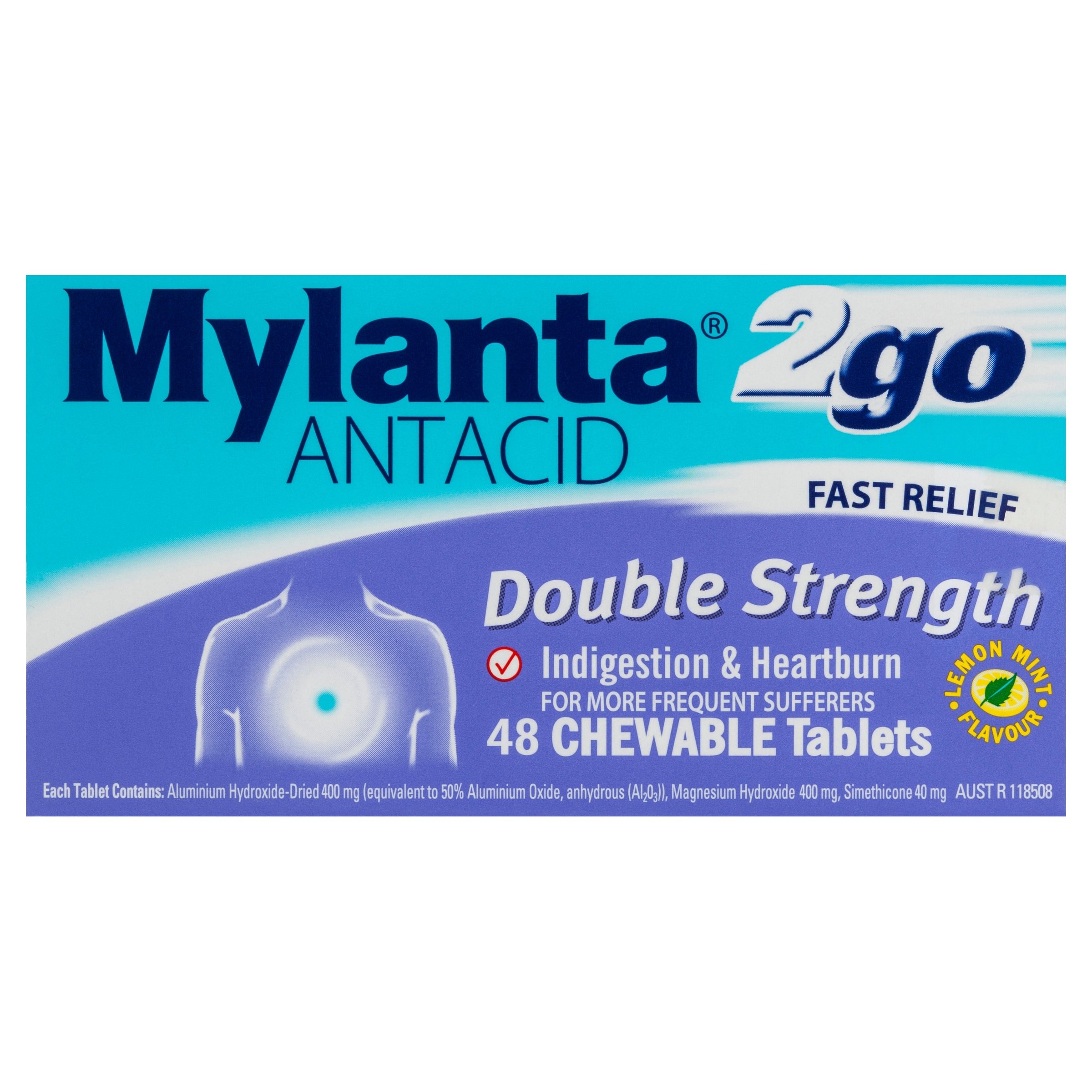 Mylanta 2Go Double Strength 48 chewable tablets - Image 1