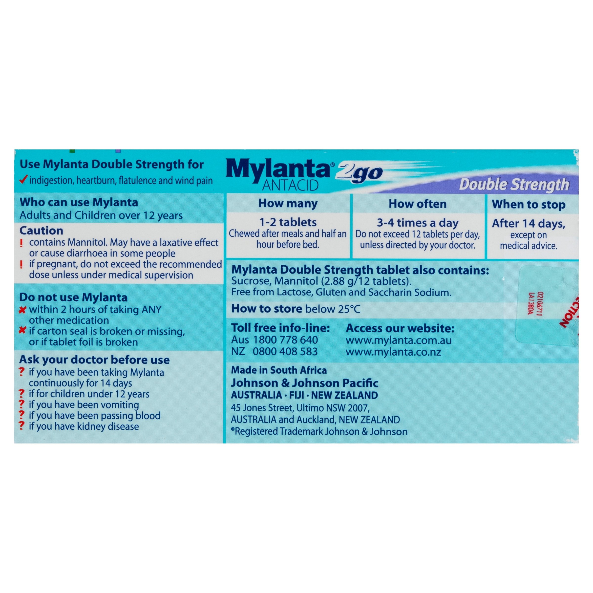 Mylanta 2Go Double Strength 48 chewable tablets - Image 2