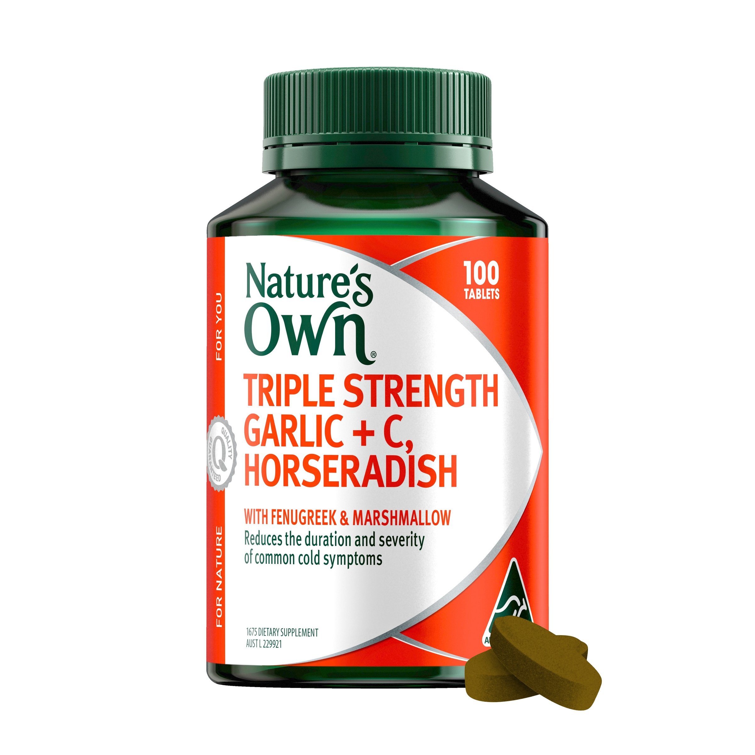 Nature's Own Triple Strength Garlic + C Horseradish 100 tablets - Image 7