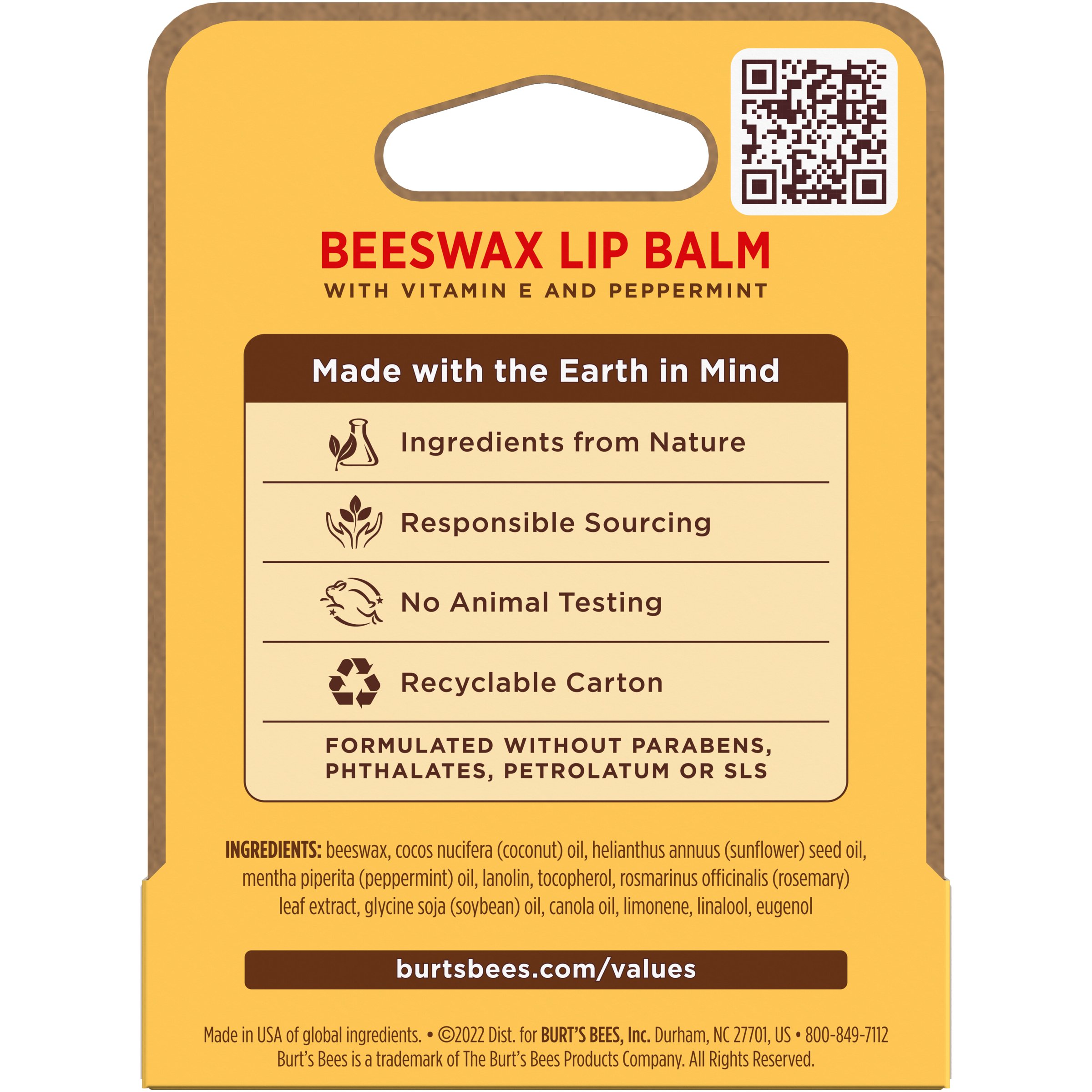 Burt's Bees Lip Balm Beeswax Tube 4.25g - Image 2