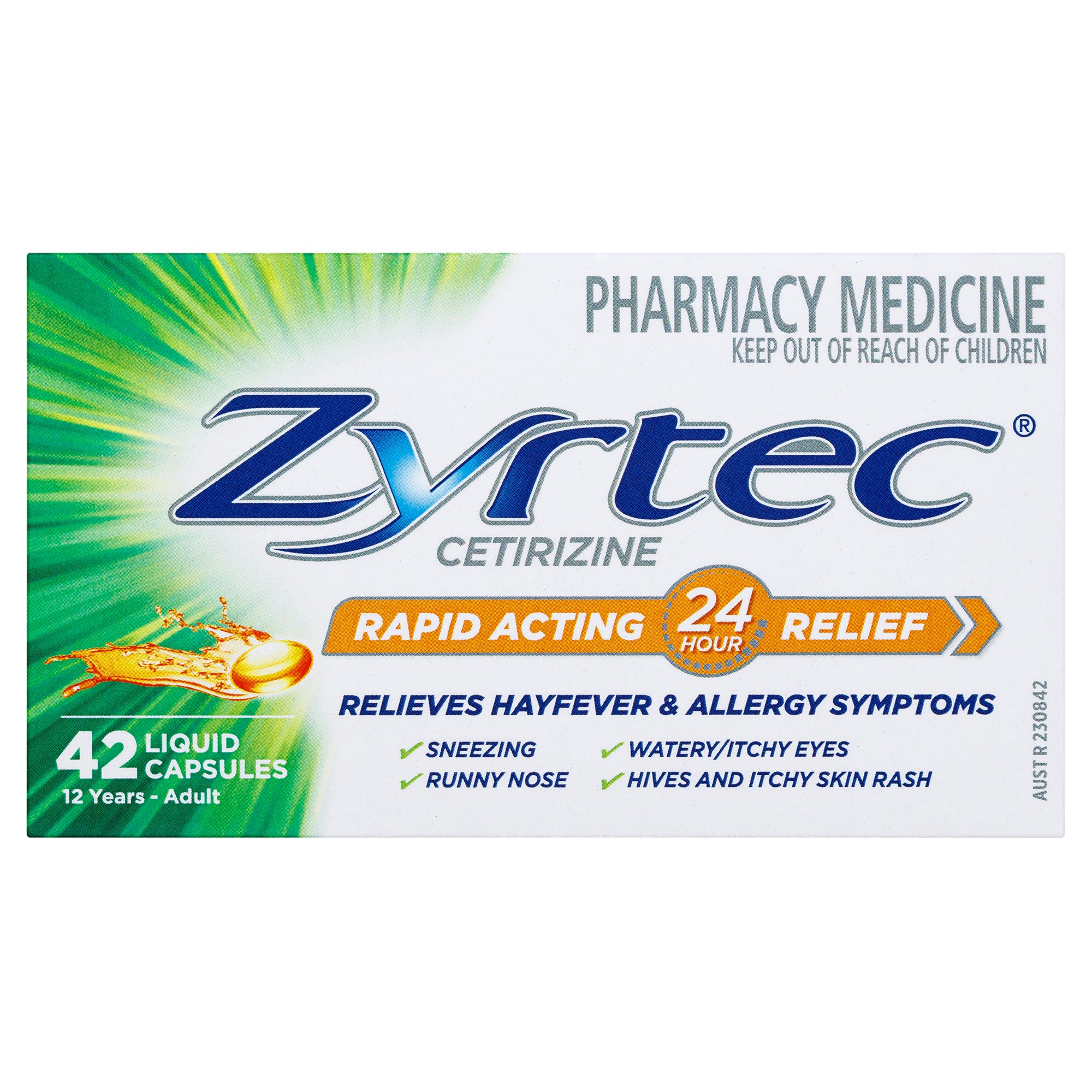 Zyrtec Rapid 10mg 42 liquid cap - Image 1