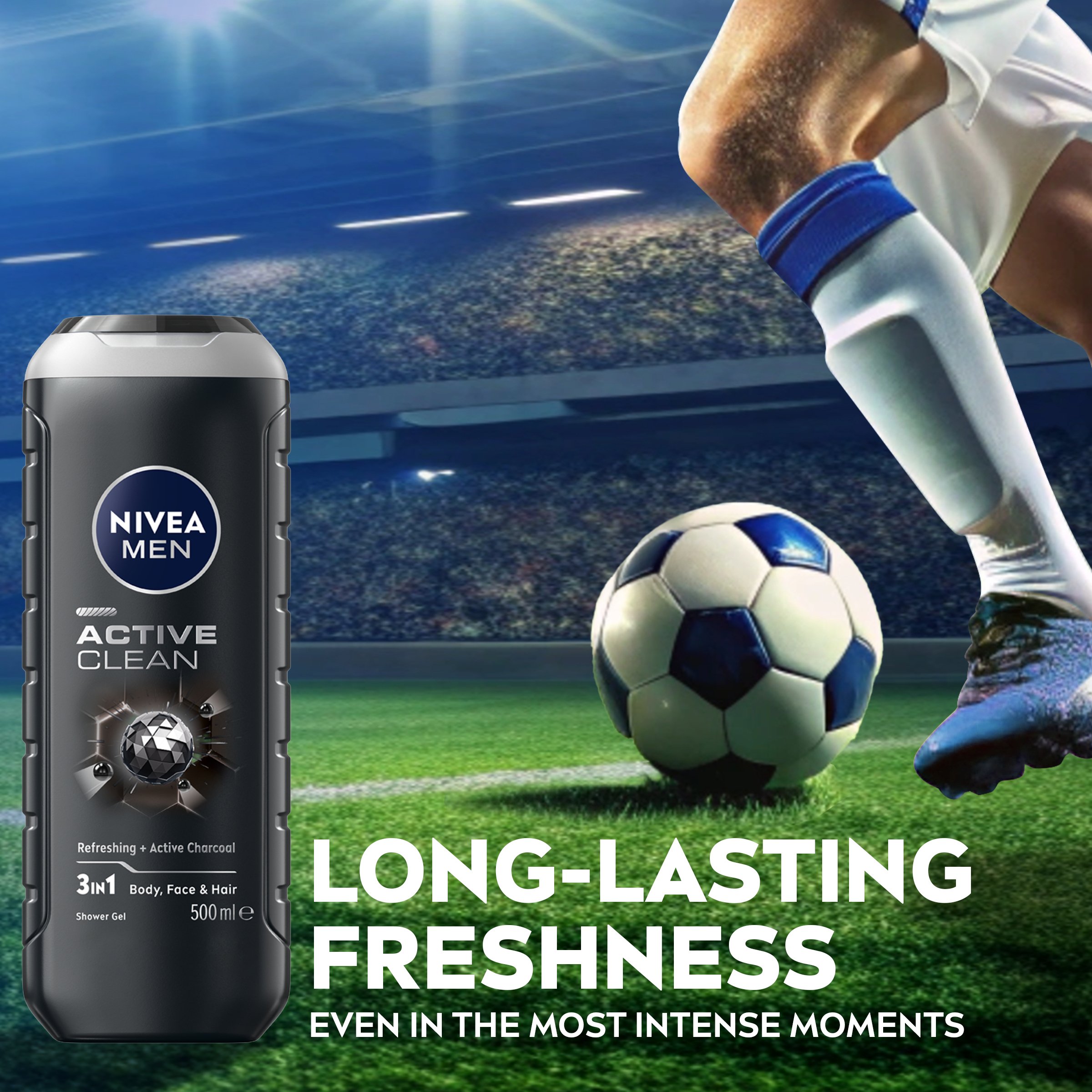 Nivea Men Shower Gel Active Clean Charcoal 500ml - Image 7