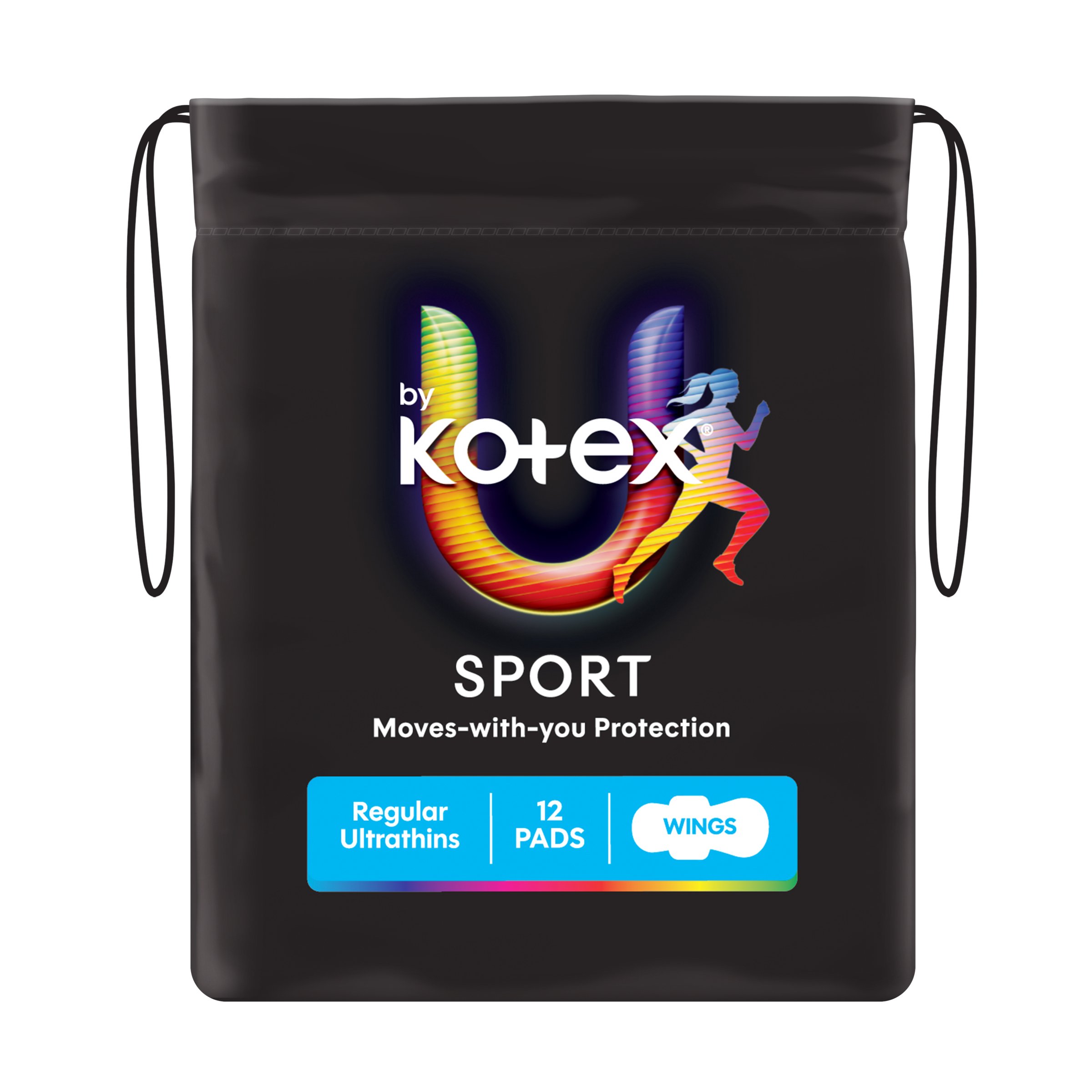 U by Kotex Pads Sport Ultra Thin With Wings Regular 12 pack - Image 1