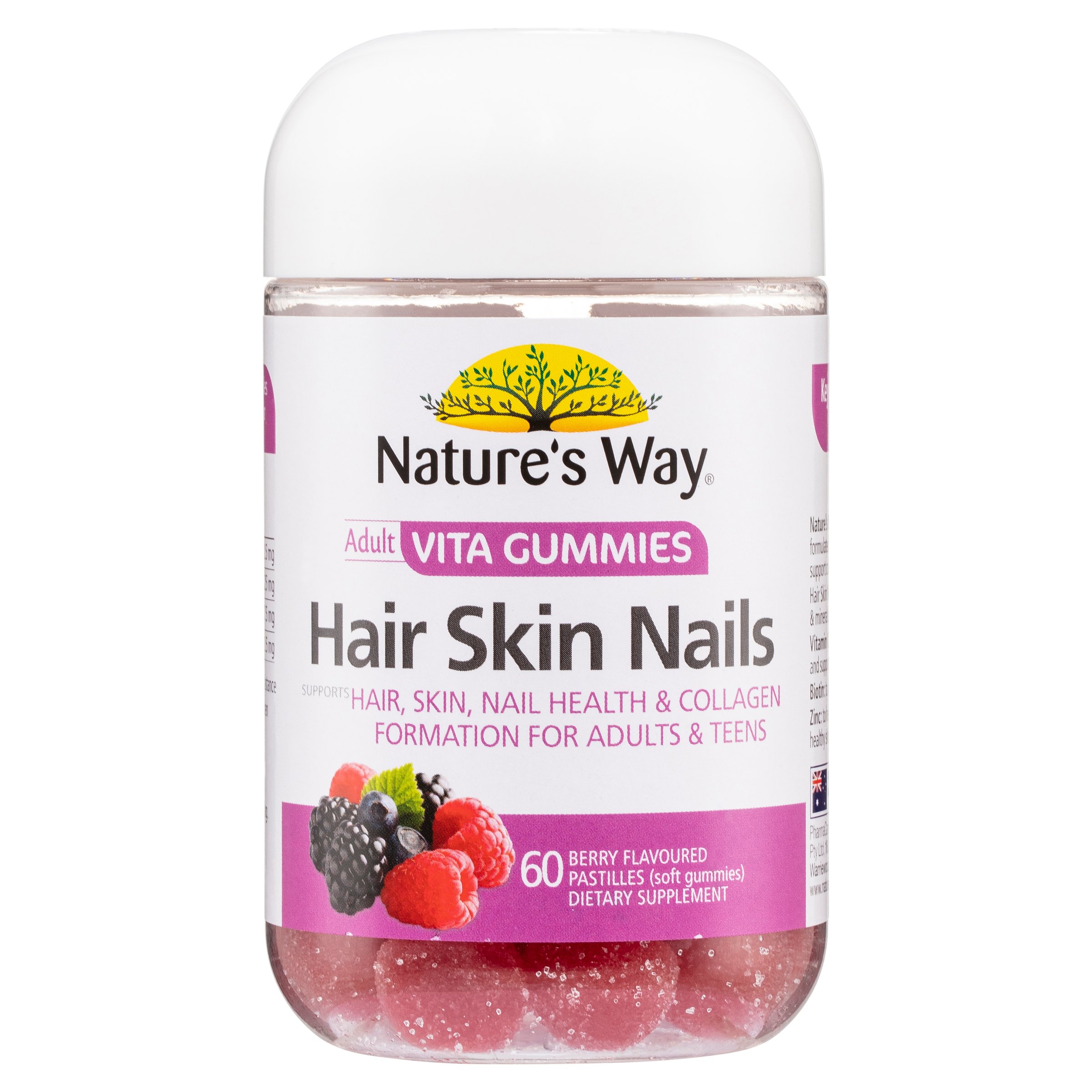 Nature's Way Adult Vita Gummies Hair Skin & Nails 60 pastilles - Image 1