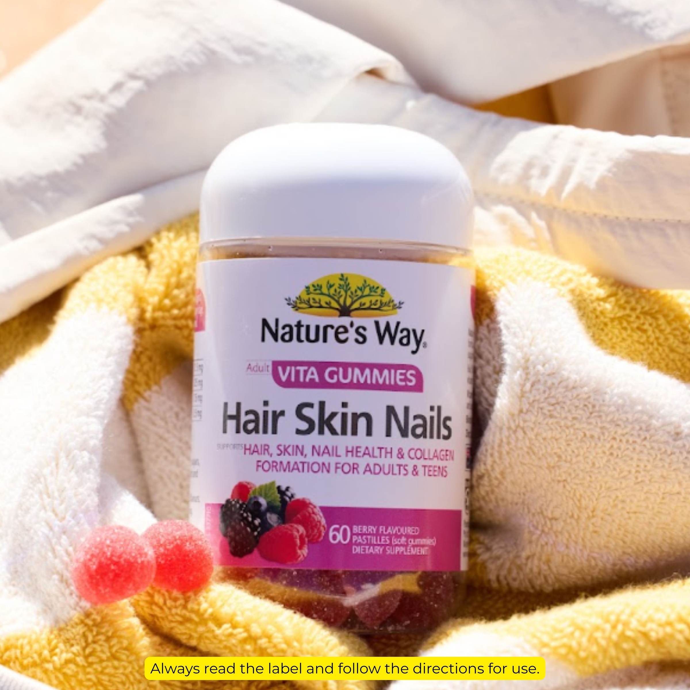 Nature's Way Adult Vita Gummies Hair Skin & Nails 60 pastilles - Image 5
