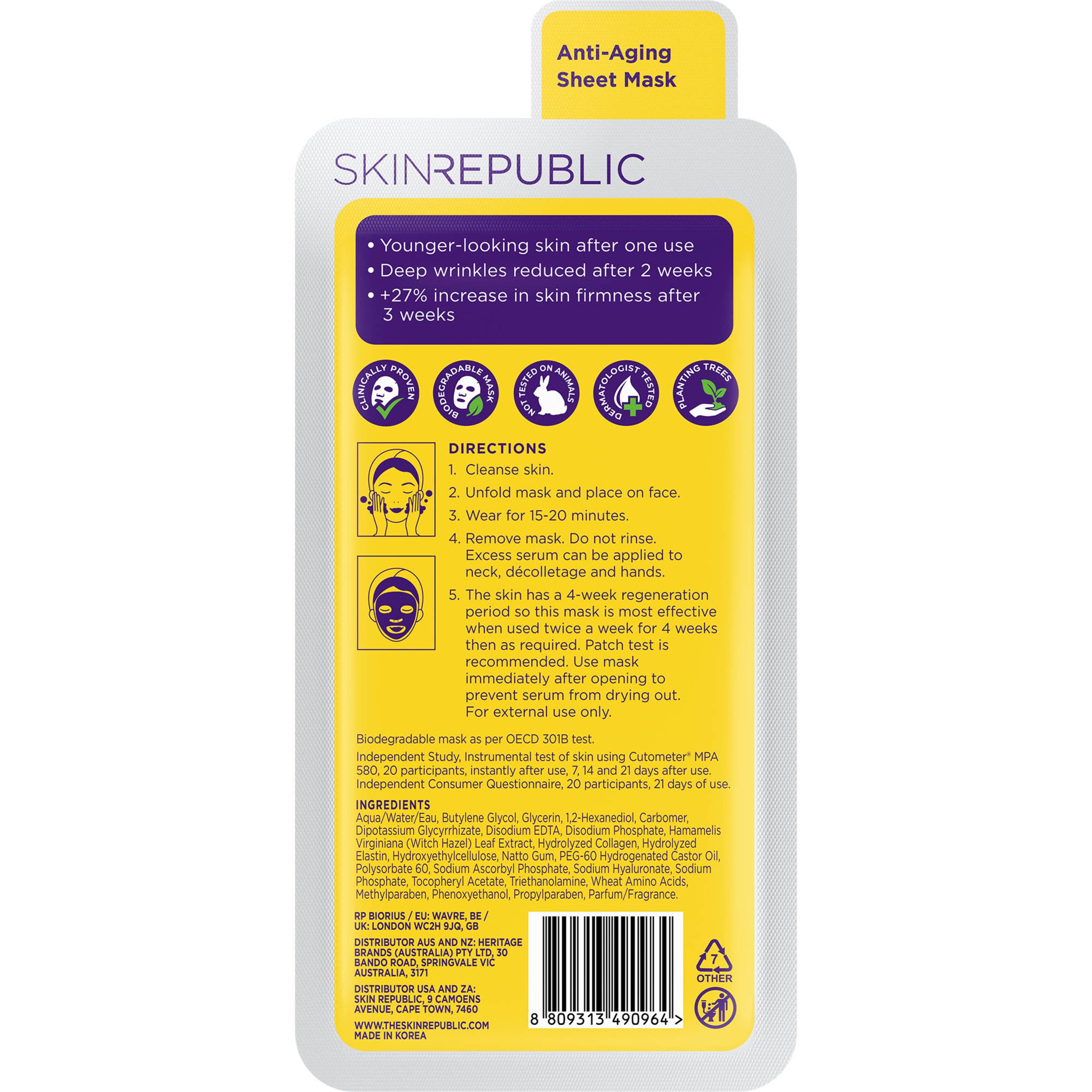 Skin Republic Collagen Infusion Face Mask Sheet 1 each - Image 2