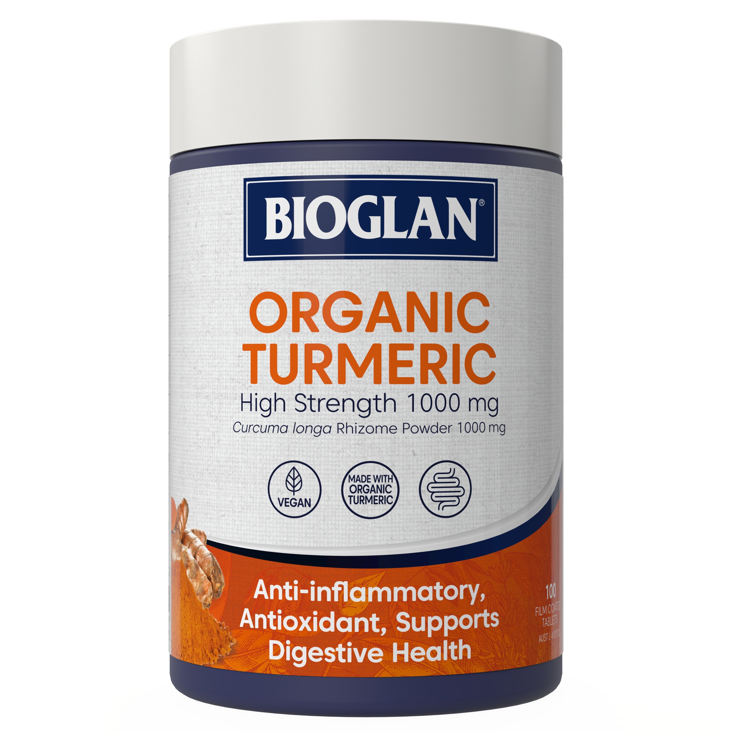 Bioglan Organic Turmeric High Strength 1000mg - 100 tablets - Image 1