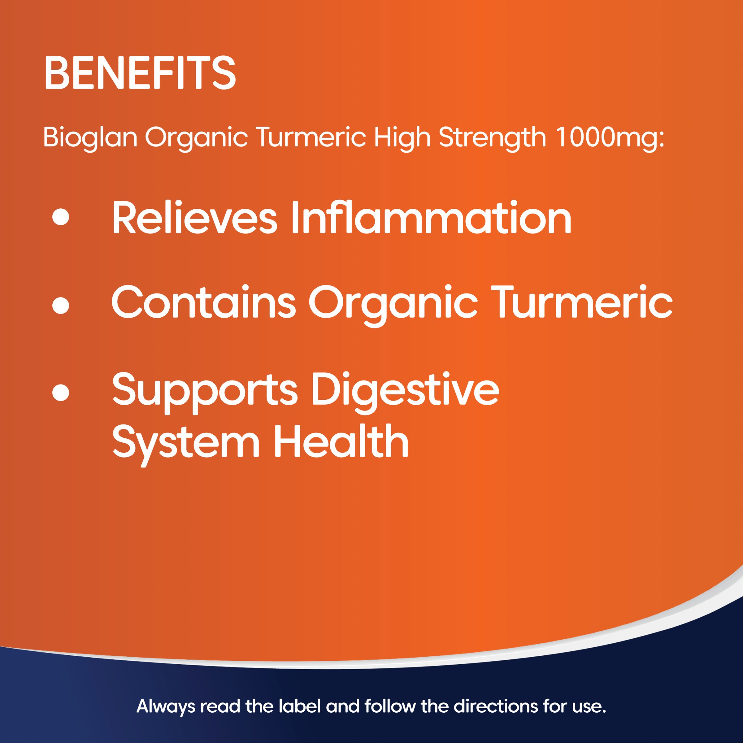 Bioglan Organic Turmeric High Strength 1000mg - 100 tablets - Image 5