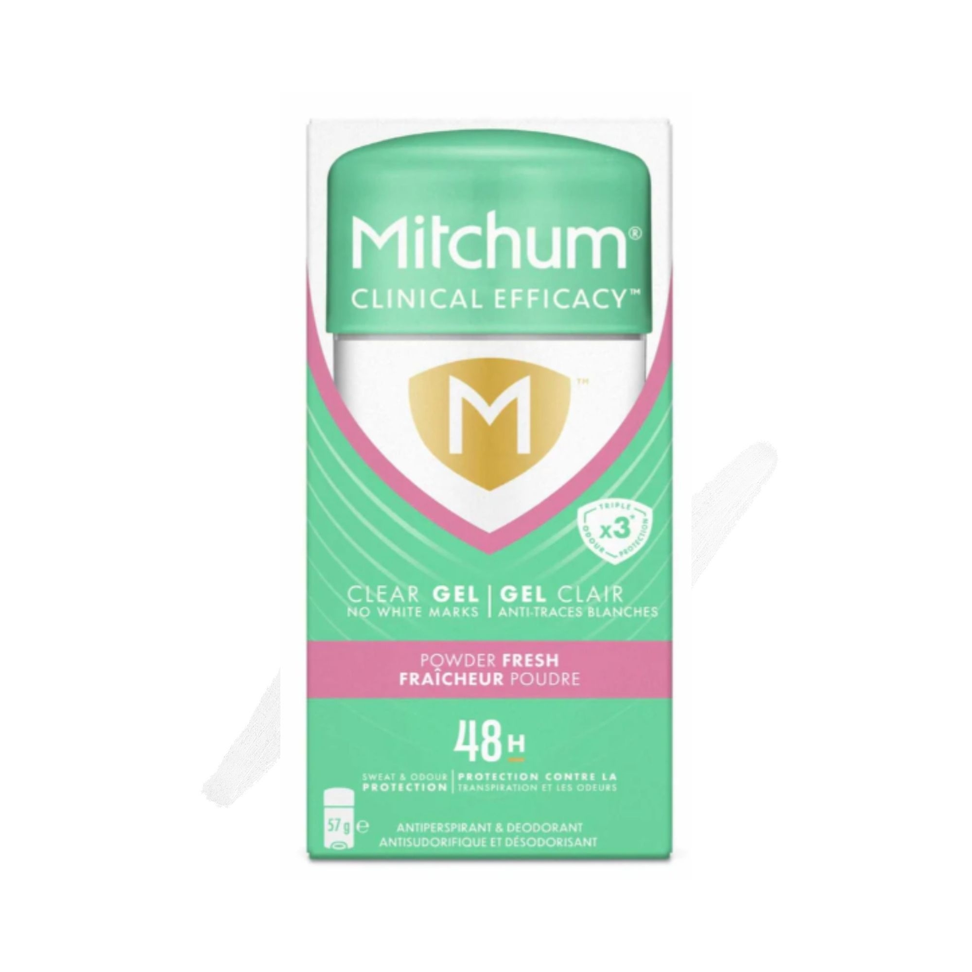 Mitchum Womens Clinical Gel Powder Fresh 57g - Image 1