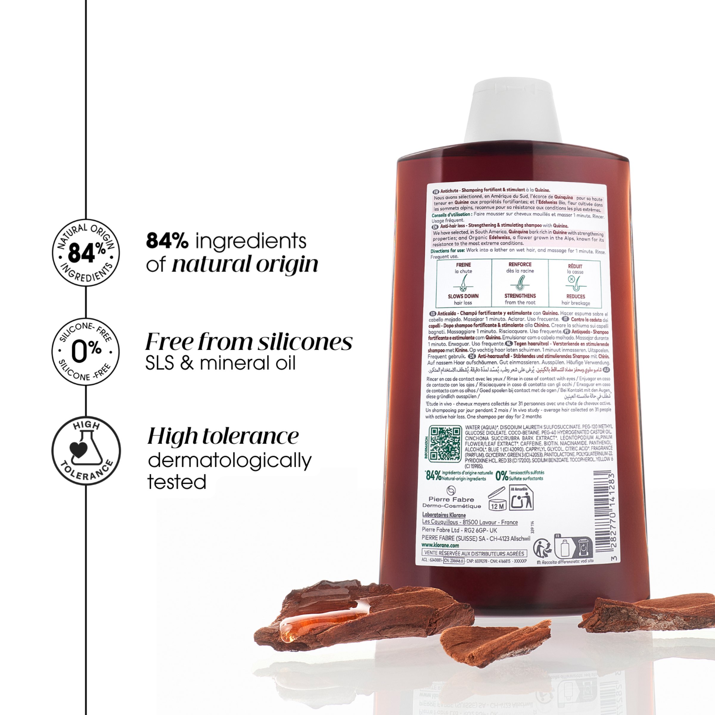 Klorane Shampoo with Quinine and Organic Edelweiss 400ml - Image 7